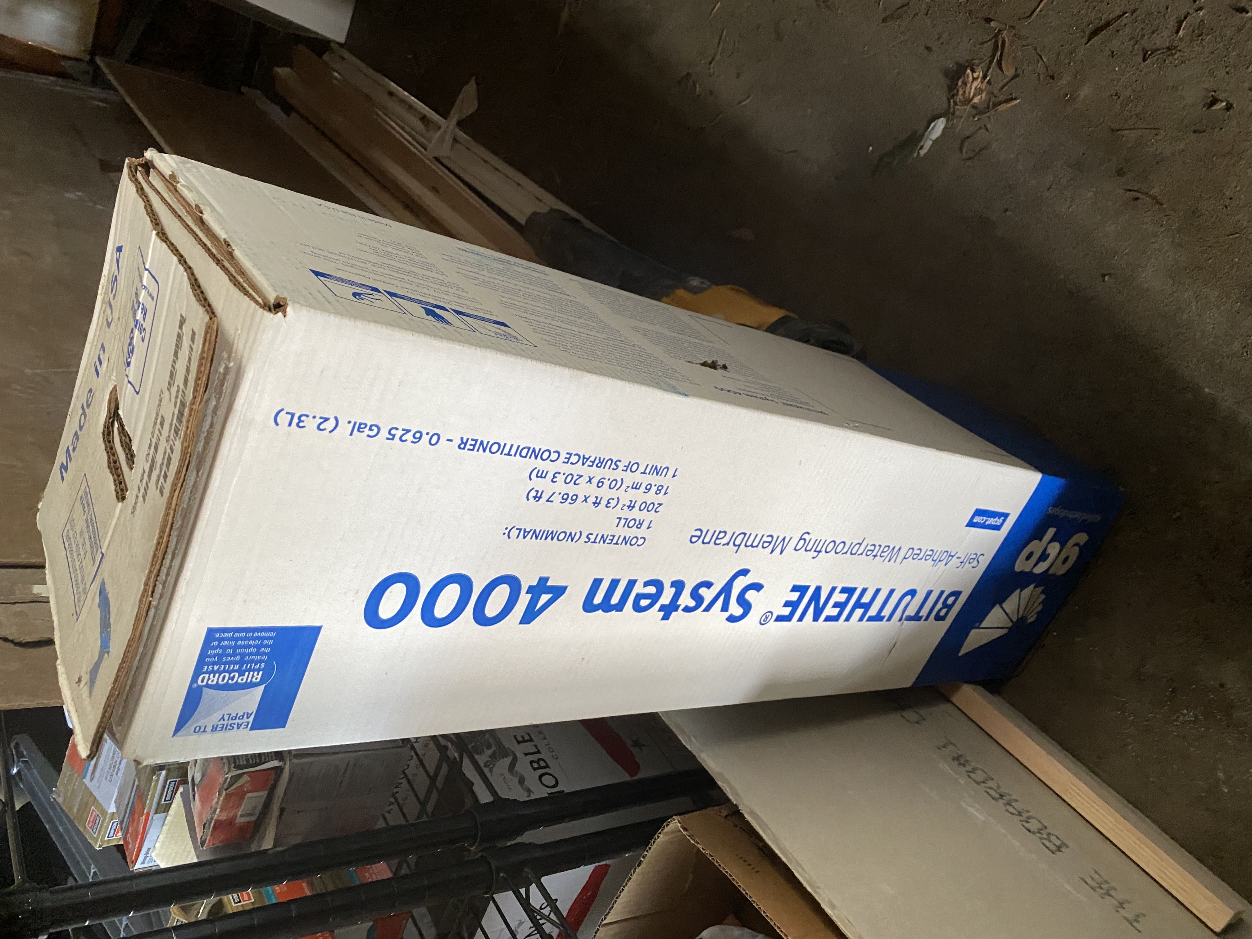 Bituthene 4000 36” x 67ft roll of waterproof membrane