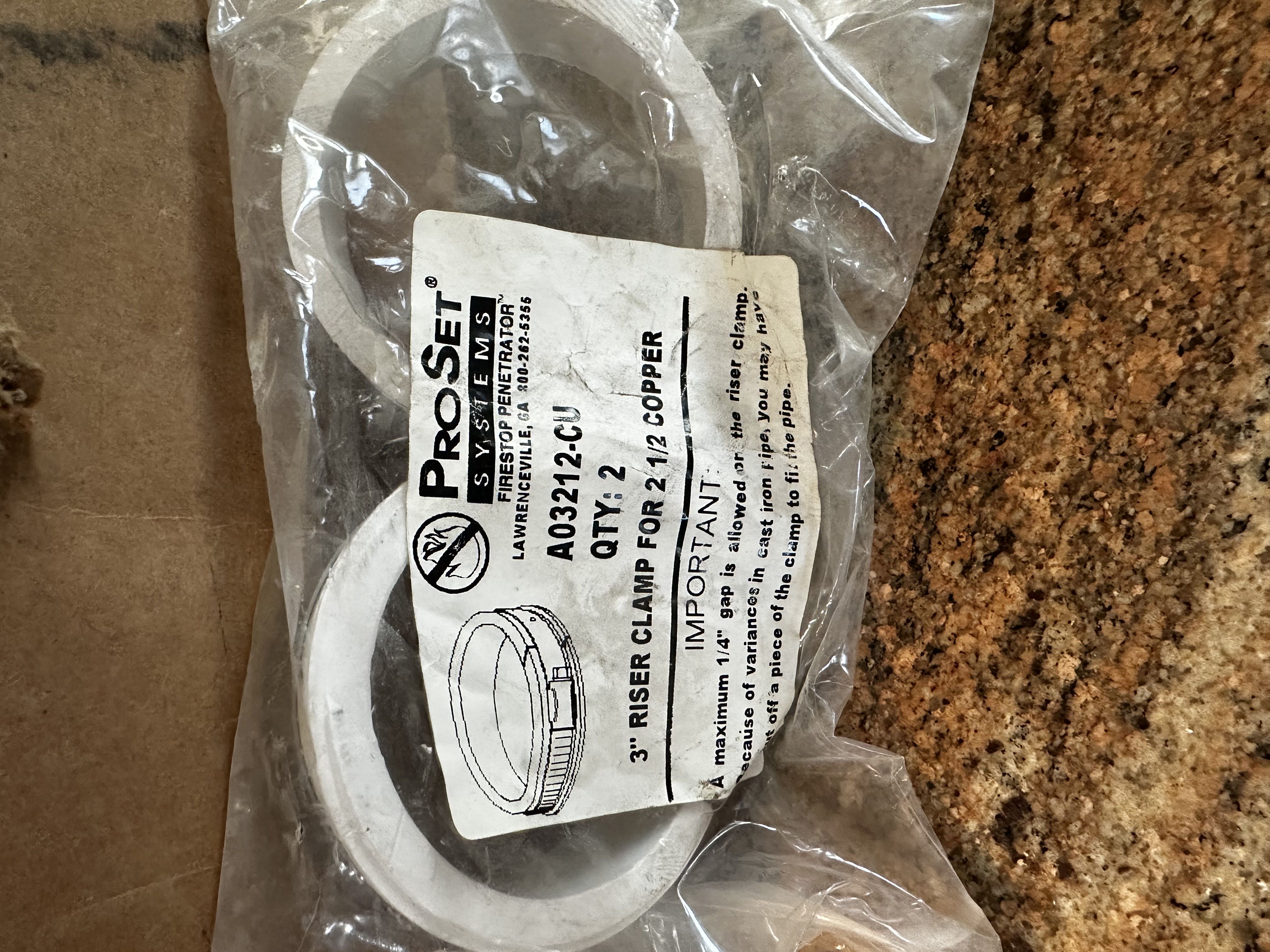 ProVent ProSet 3” rider clamp for 2-1/2” Copper pipe 