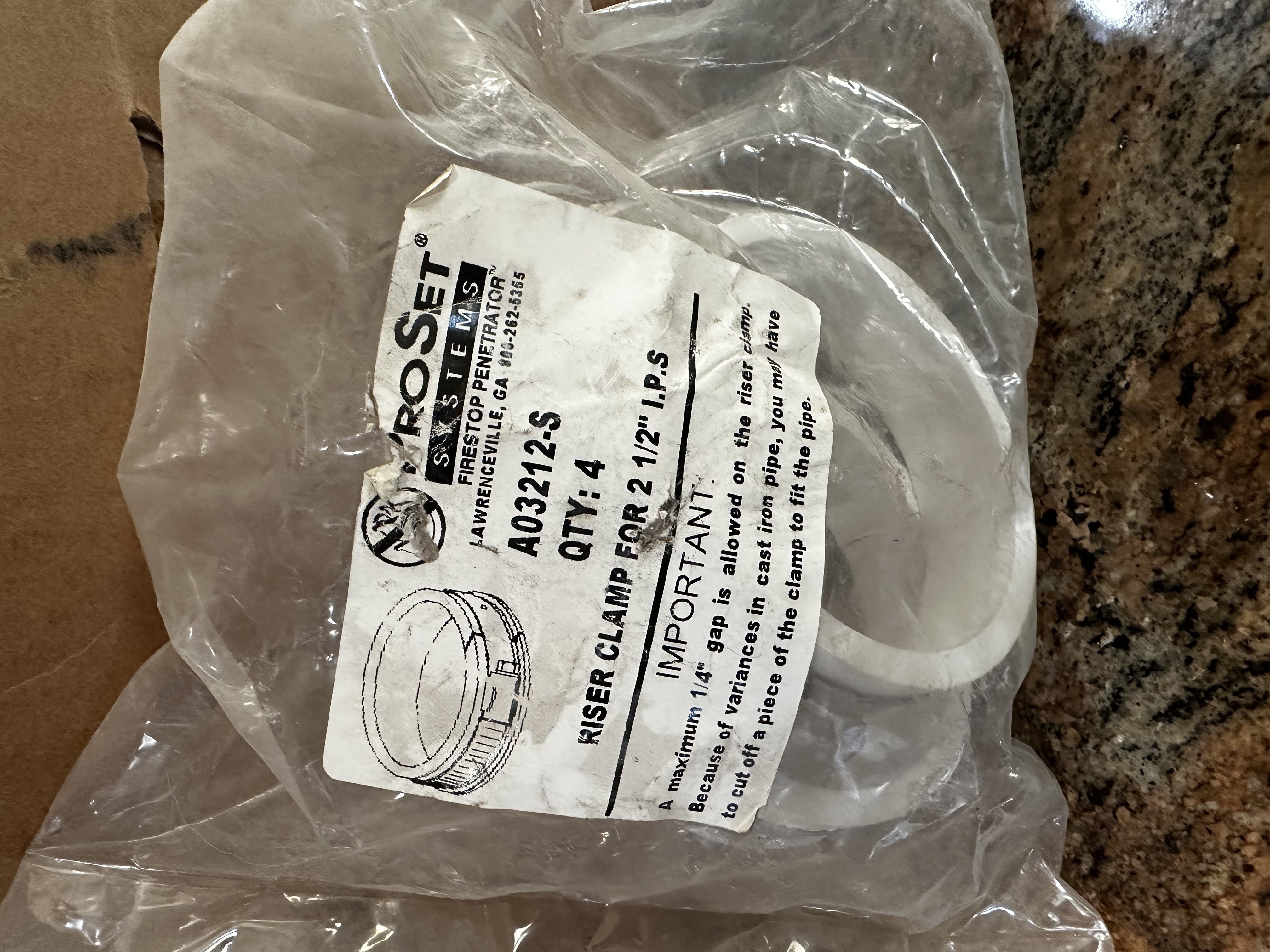 ProVent ProSet 2-1/2” riser clamp for 2-1/2” IPS pipe