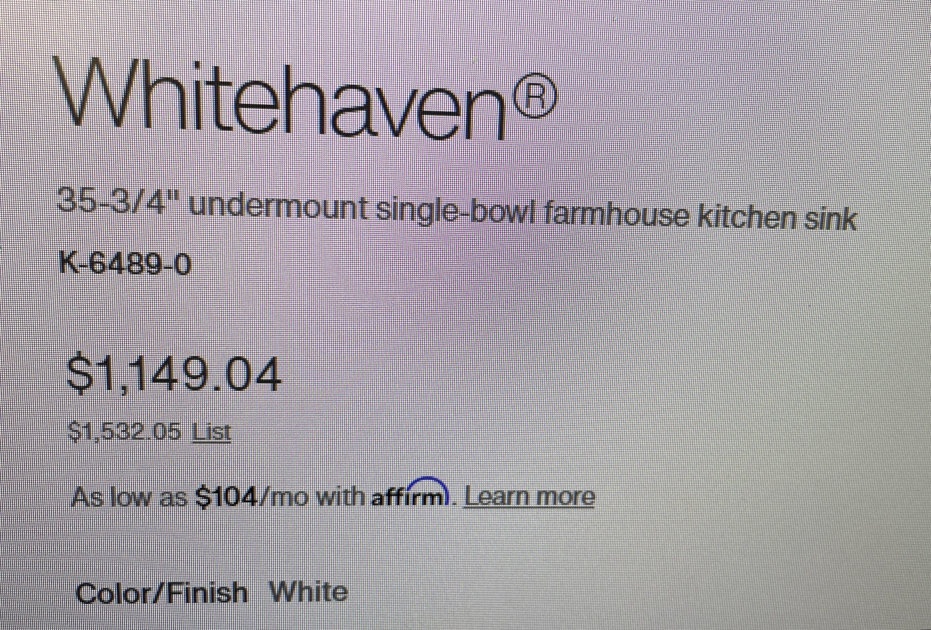 Whitehaven Undermount Kitchen Sink 