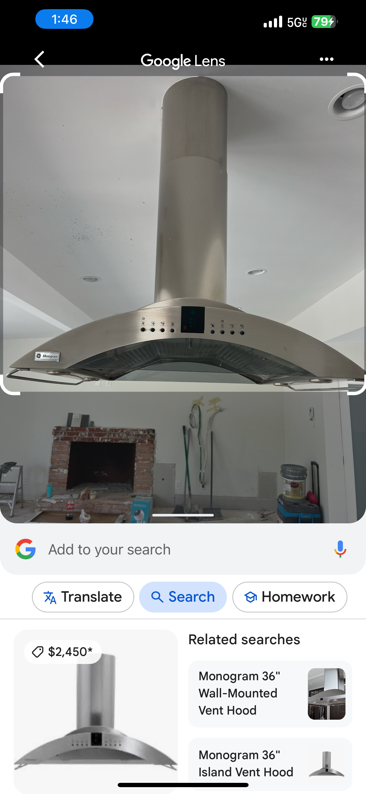 GE Monogram Stainless Steel Hood Vent