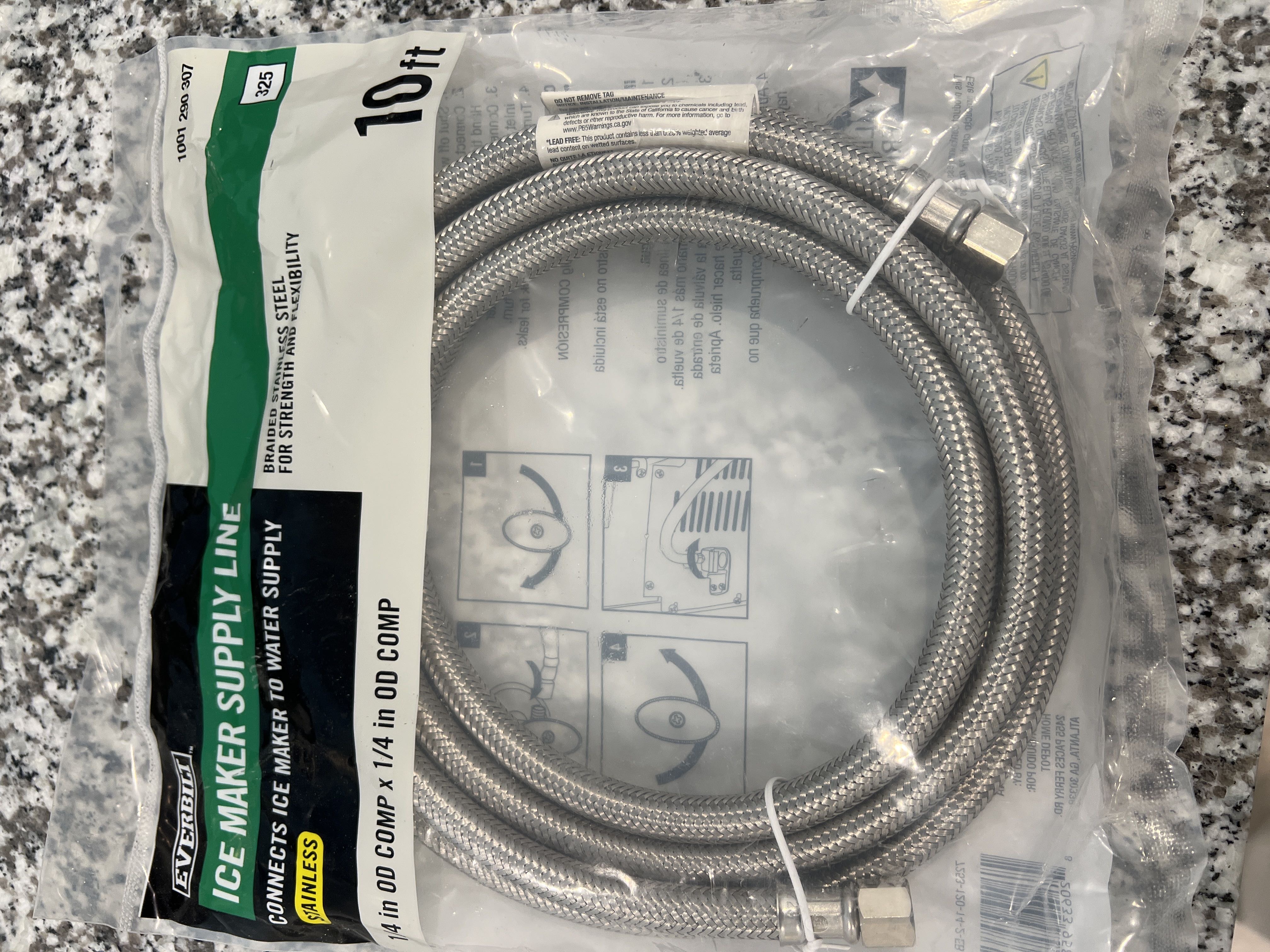 Everbilt ice maker supply lines stainless 