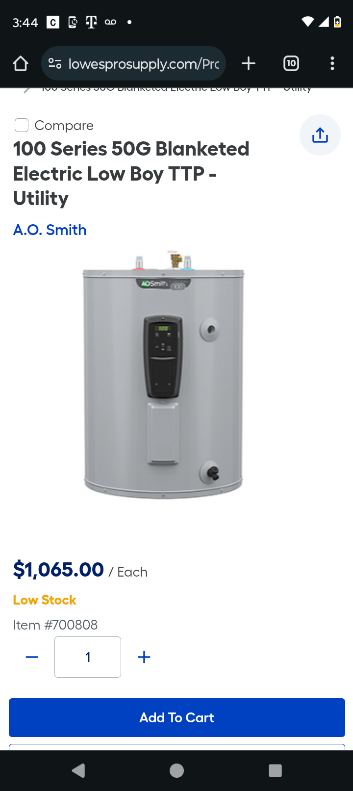 50 gal electric hot water heater 