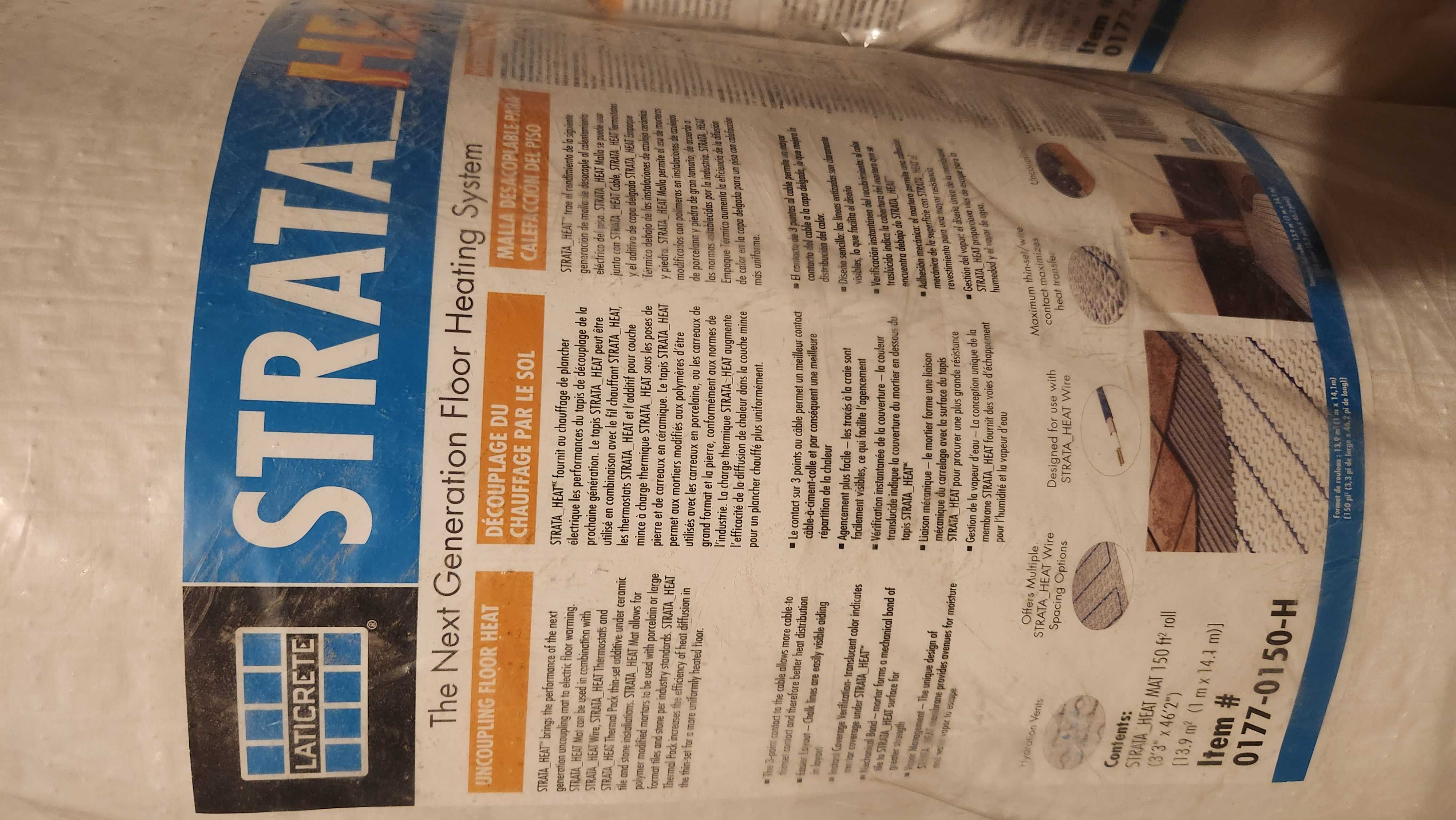 Strata Heat uncoupling heated floor mat