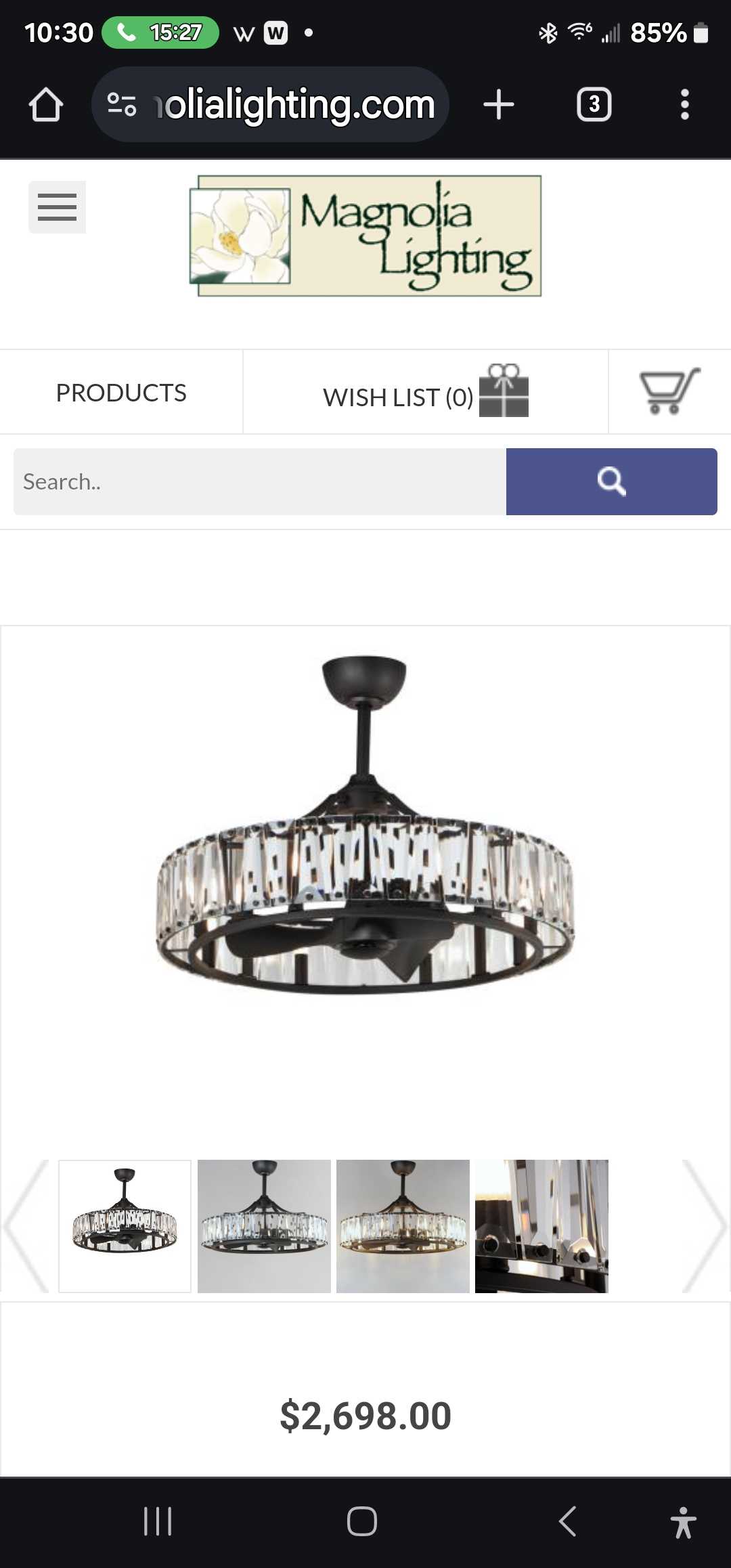 Wifi enabled fan light
