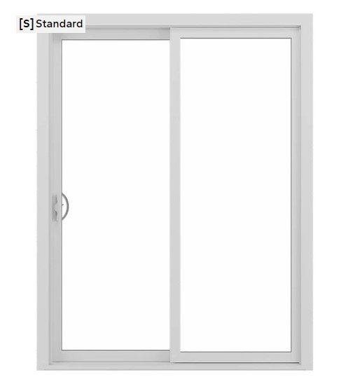 
Pella 250 Series Double Sliding door, vent right, Almond