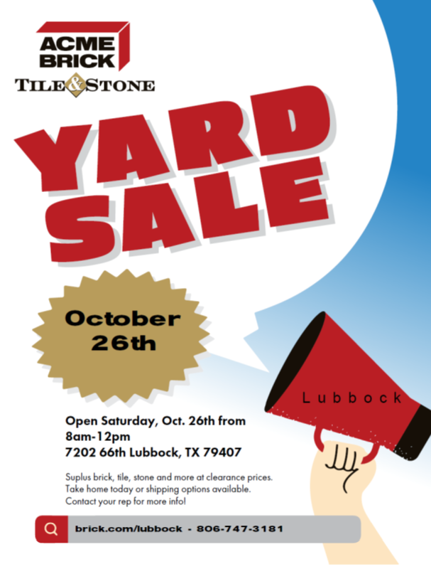 Acme Brick Garage Sale- Lubbock