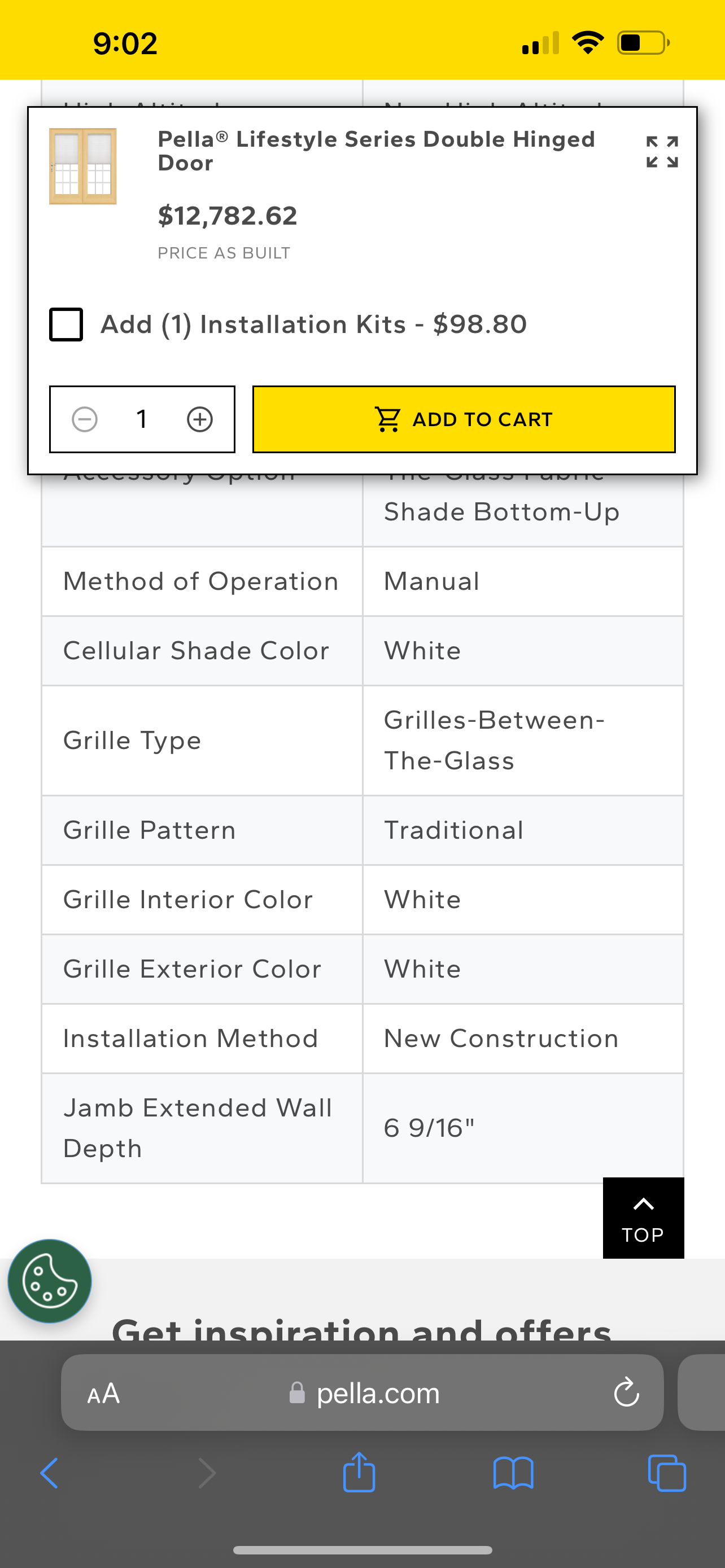 Pella Lifestyle Series Dual Hinged Patio Door