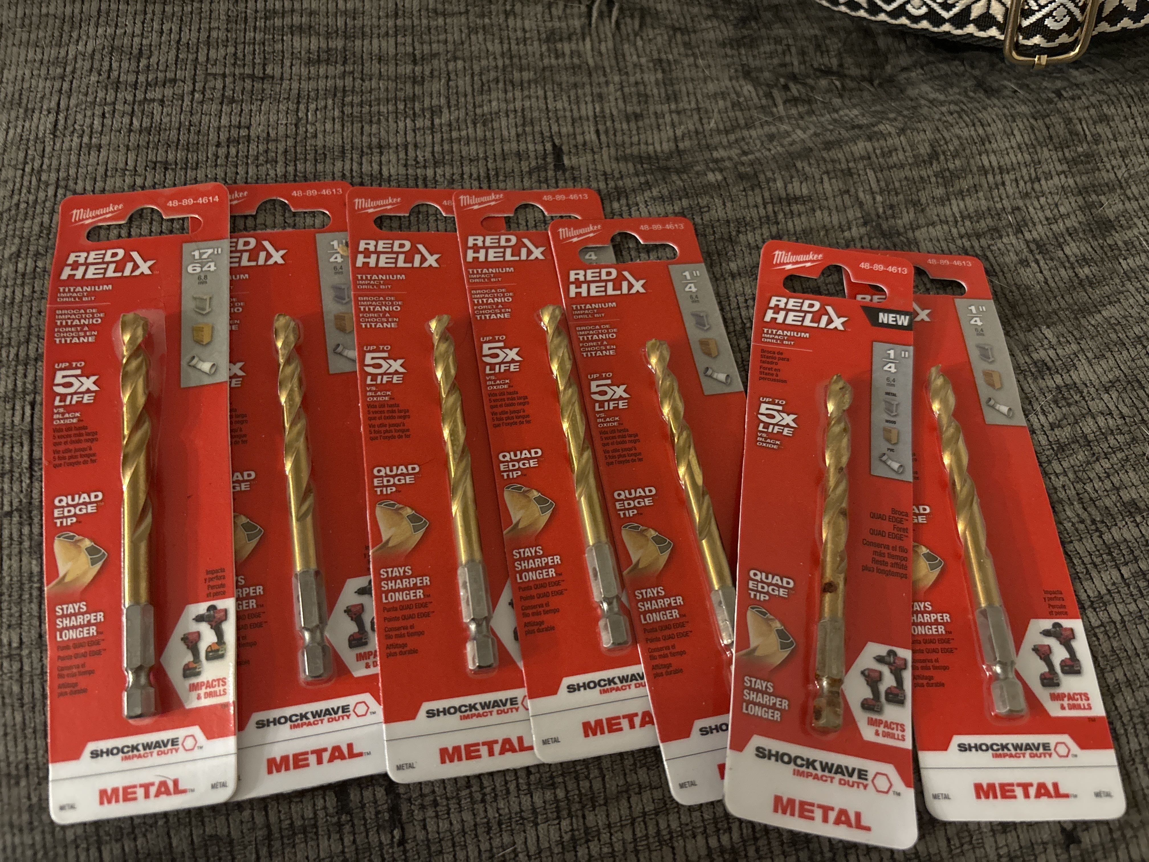 Red helix drill bits 