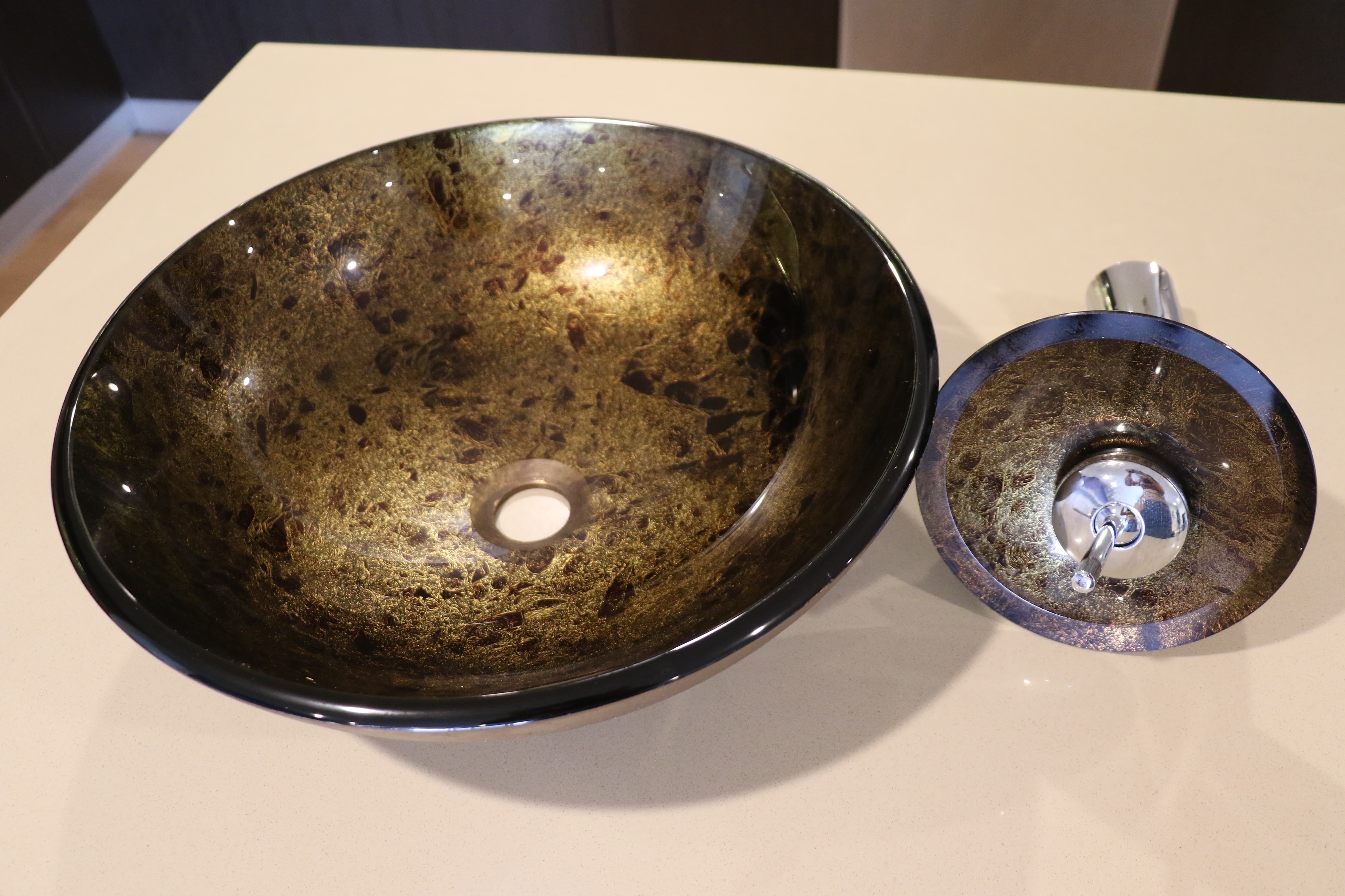 Glass Sink Bowl Set(with faucet)