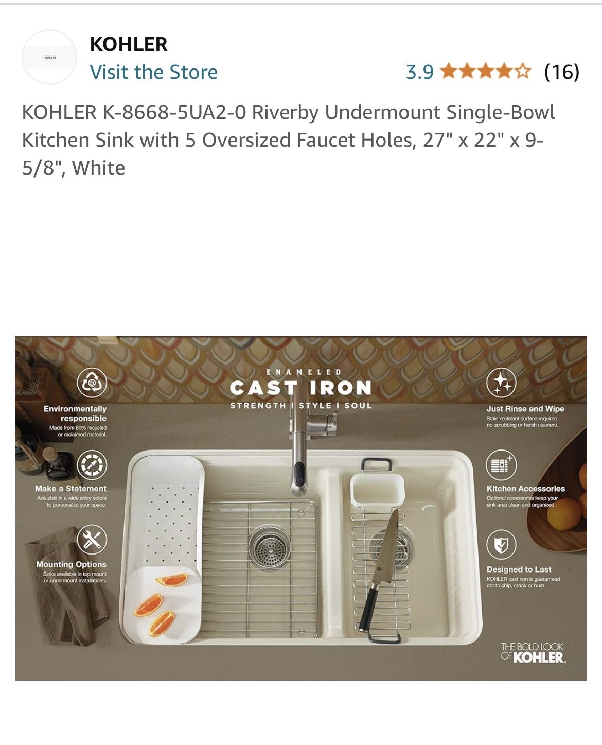 Kohler sink