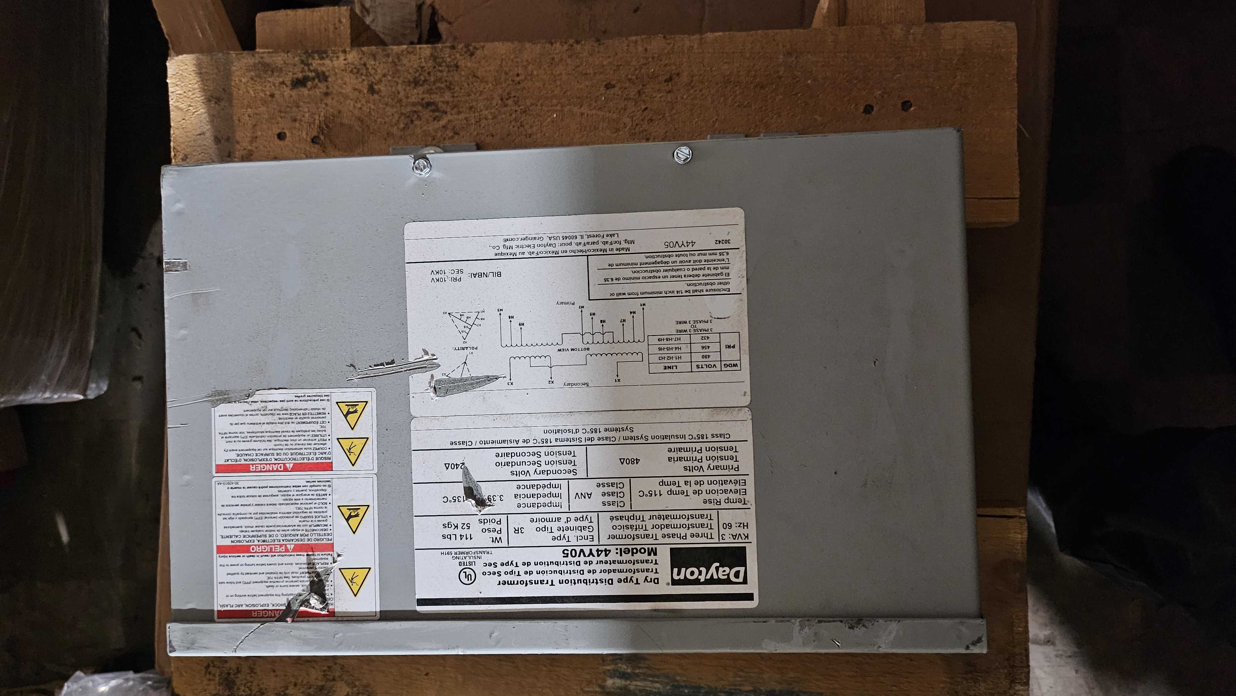 Dayton Dry type distribution transformer