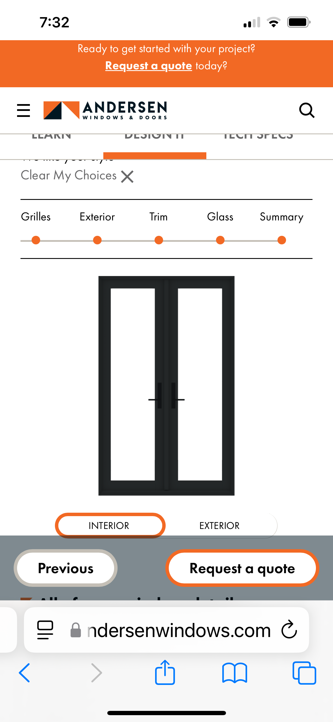 2 New Andersen E series French Doors