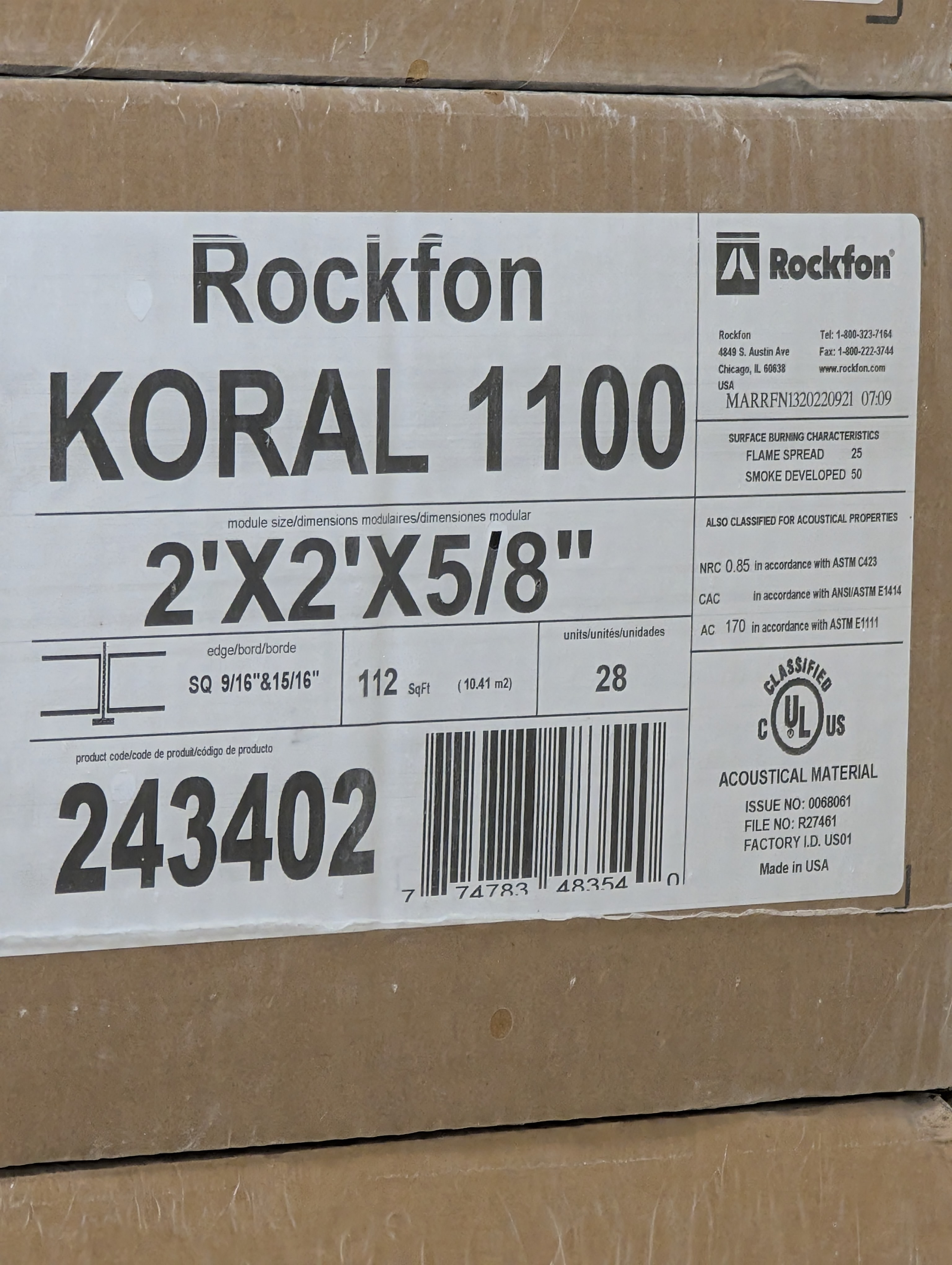 Rockfon Koral 1100 Ceiling Tile	
