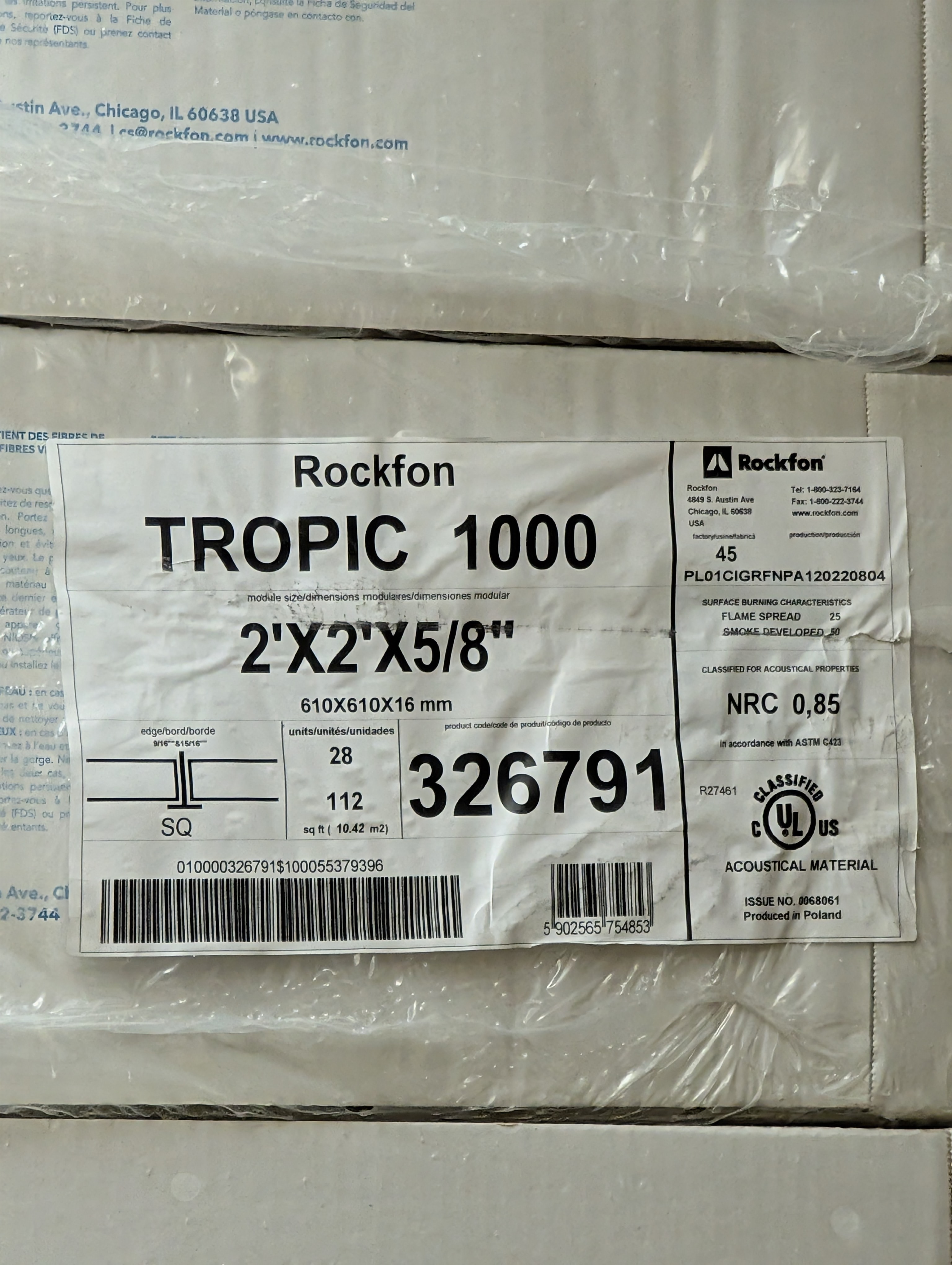 Rockfon Tropic 1000 Ceiling Tile	