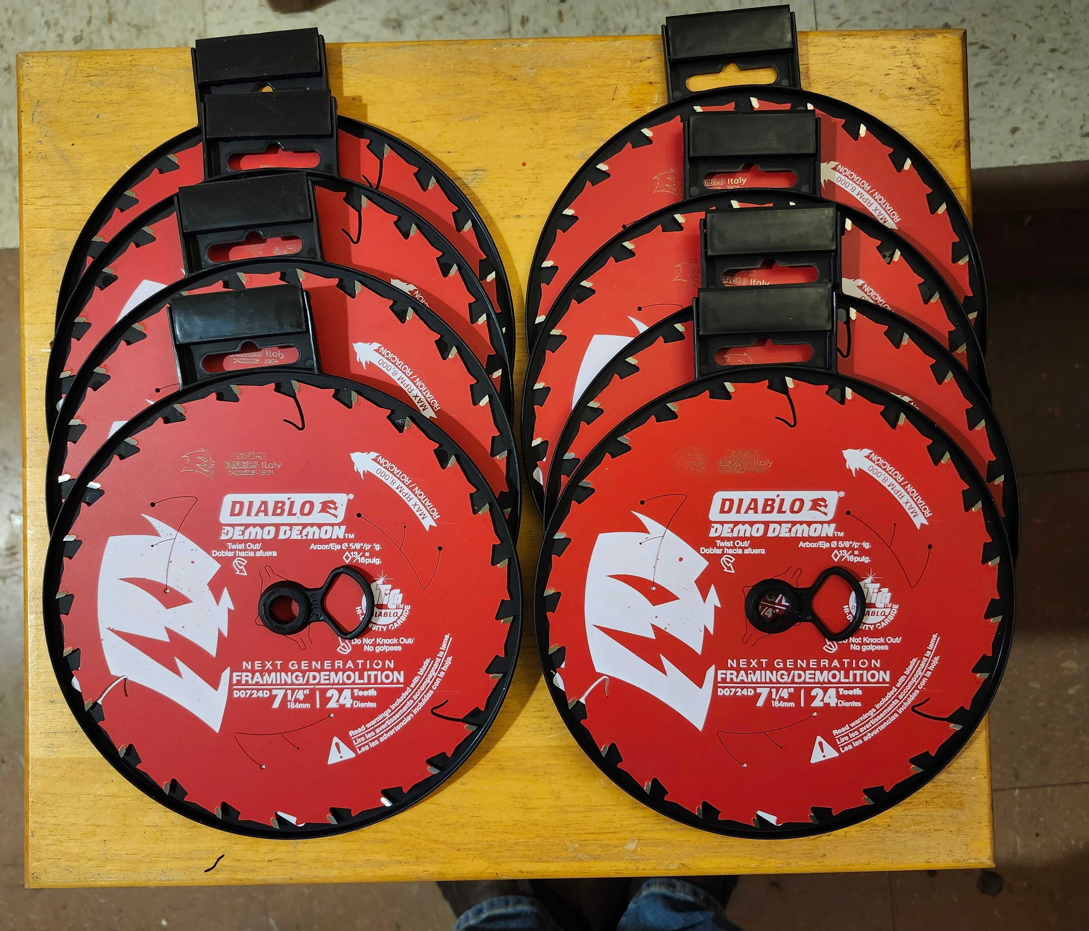 7-1/4" X 24 Tooth Diablo Framing Blades 