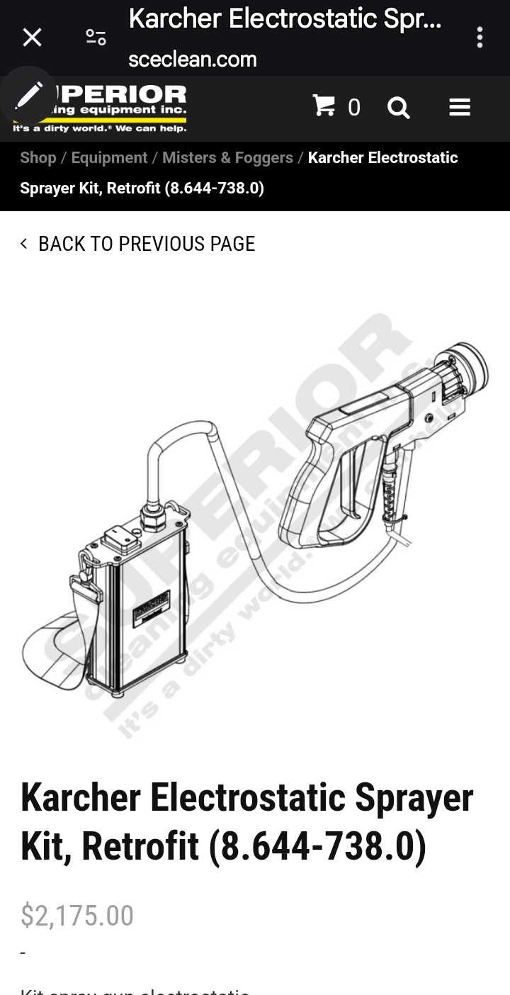 Karcher 8.644-7380 Electrostatic Spray Gun KitsKarcher 8.644-7380 Electrostatic Spray Gun Kits.    