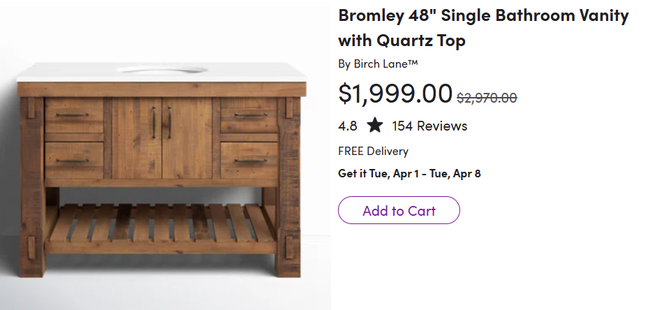 Two bathroom vanities (new in box!)
