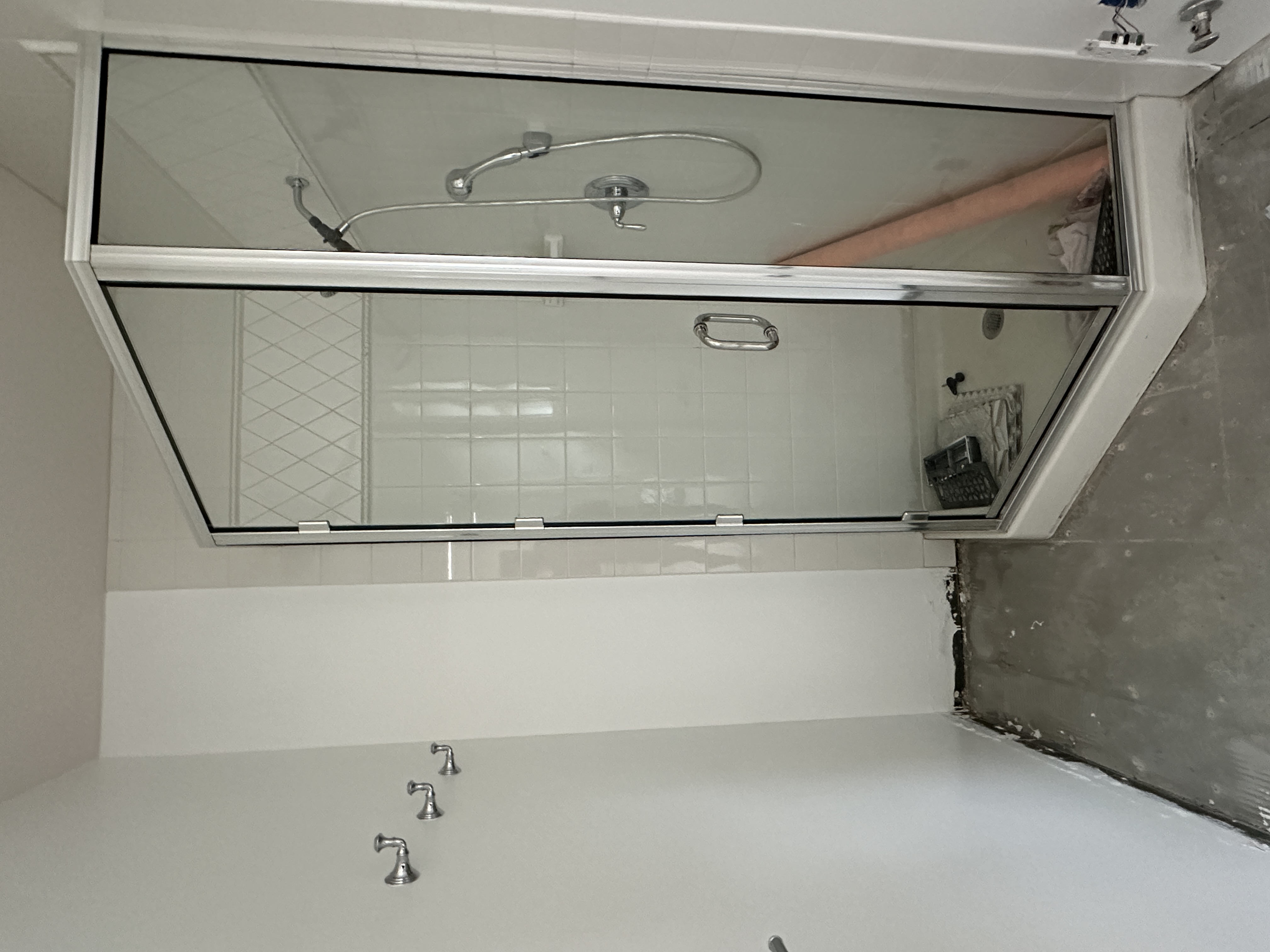 Kohler corner Shower pan and shower wall