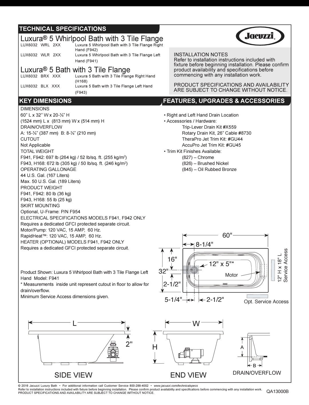Jacuzzi Luxura jet tub