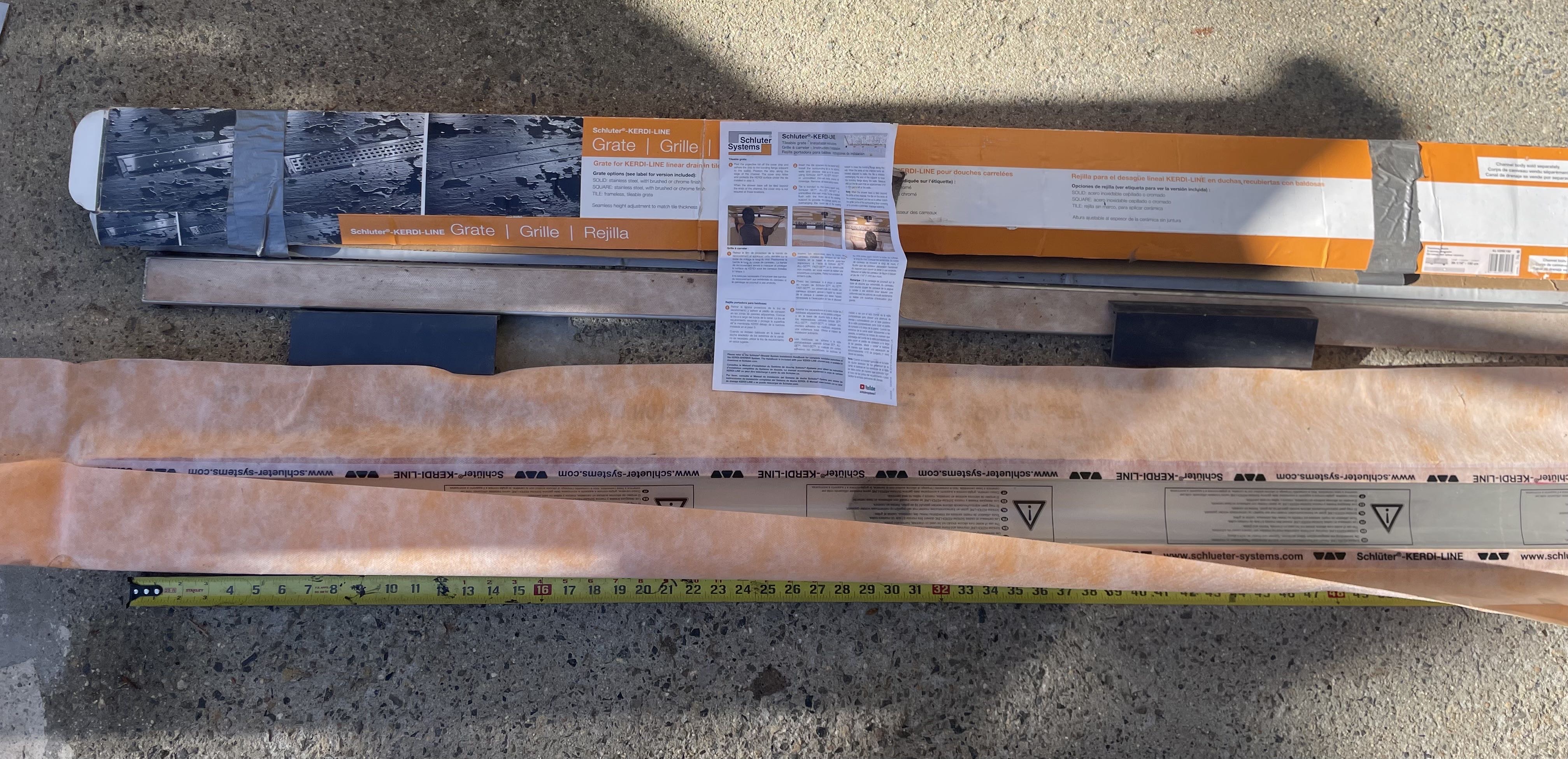 Schluter 59-1/16” drain body + grate 