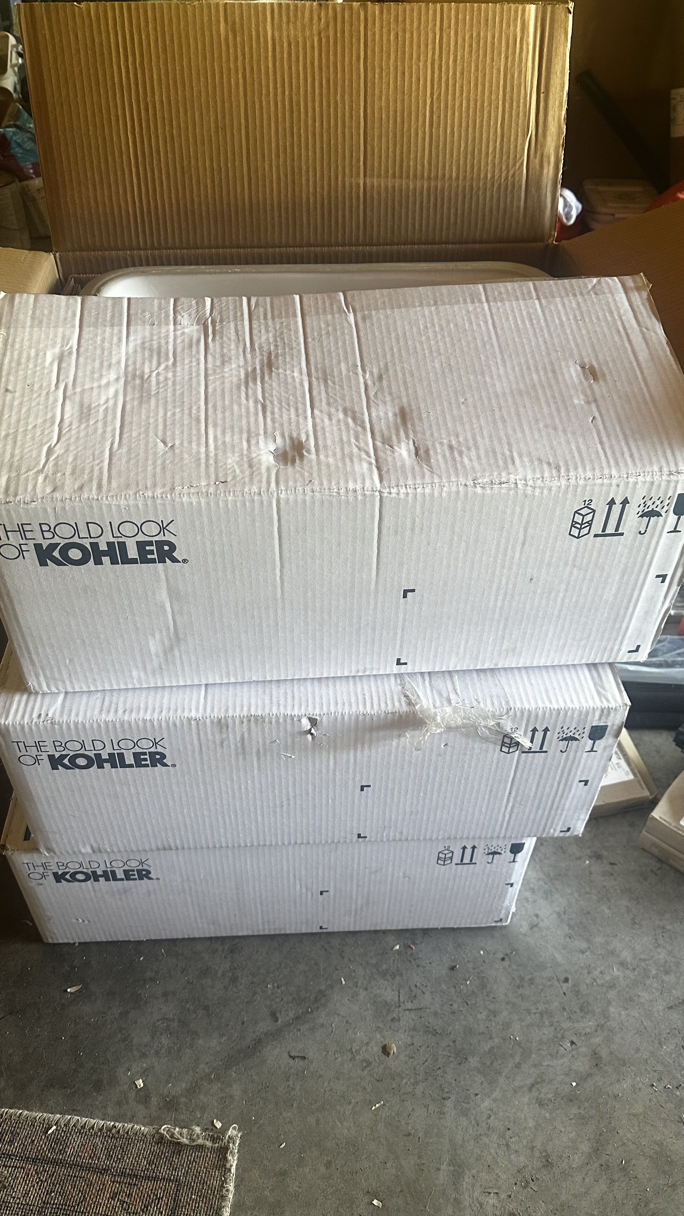 Kohler bathroom sink- Have 3, white porcelain rectangle undermount sink 