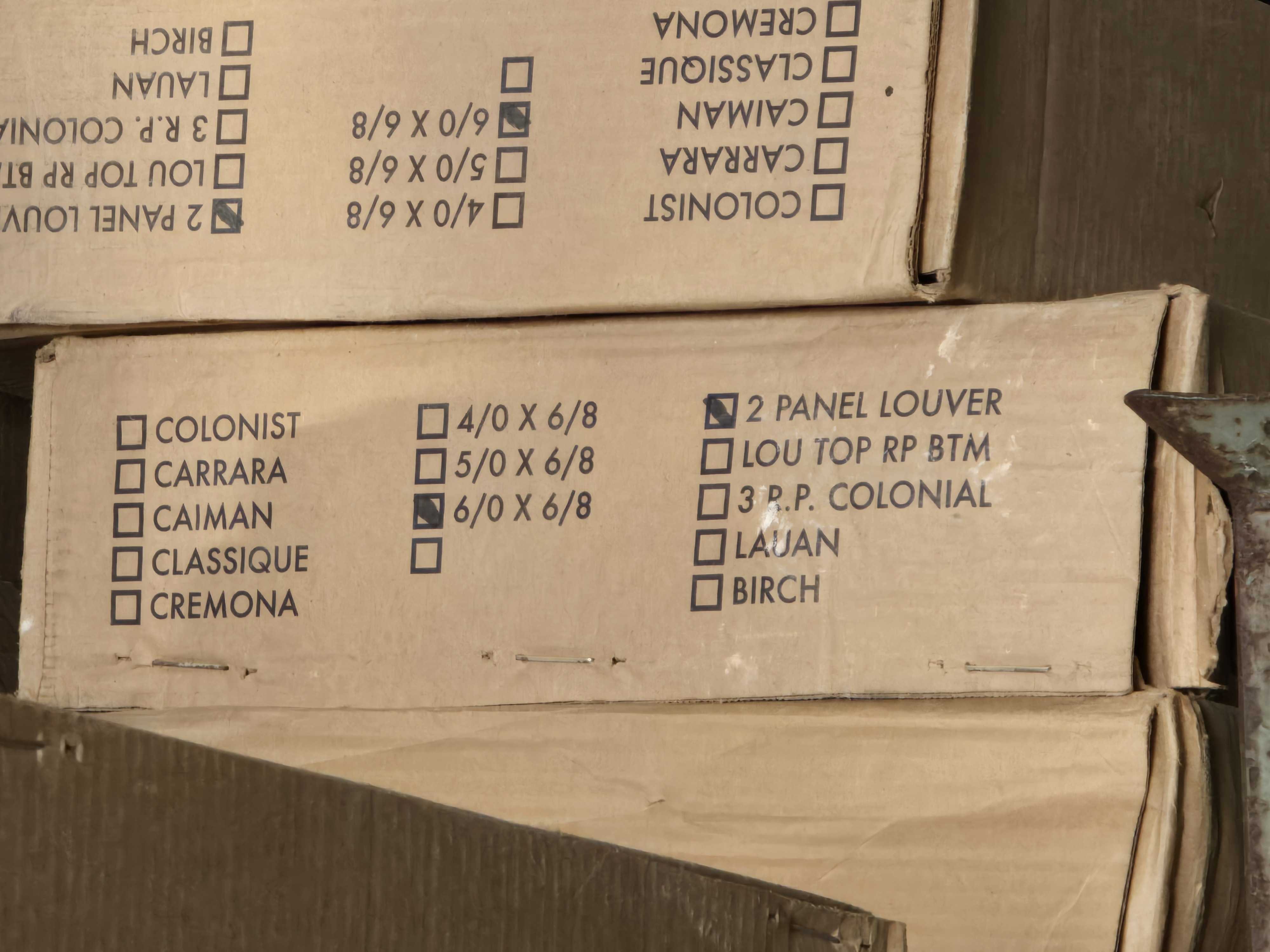 6/0'x6/8' 2 panel wood louver door set