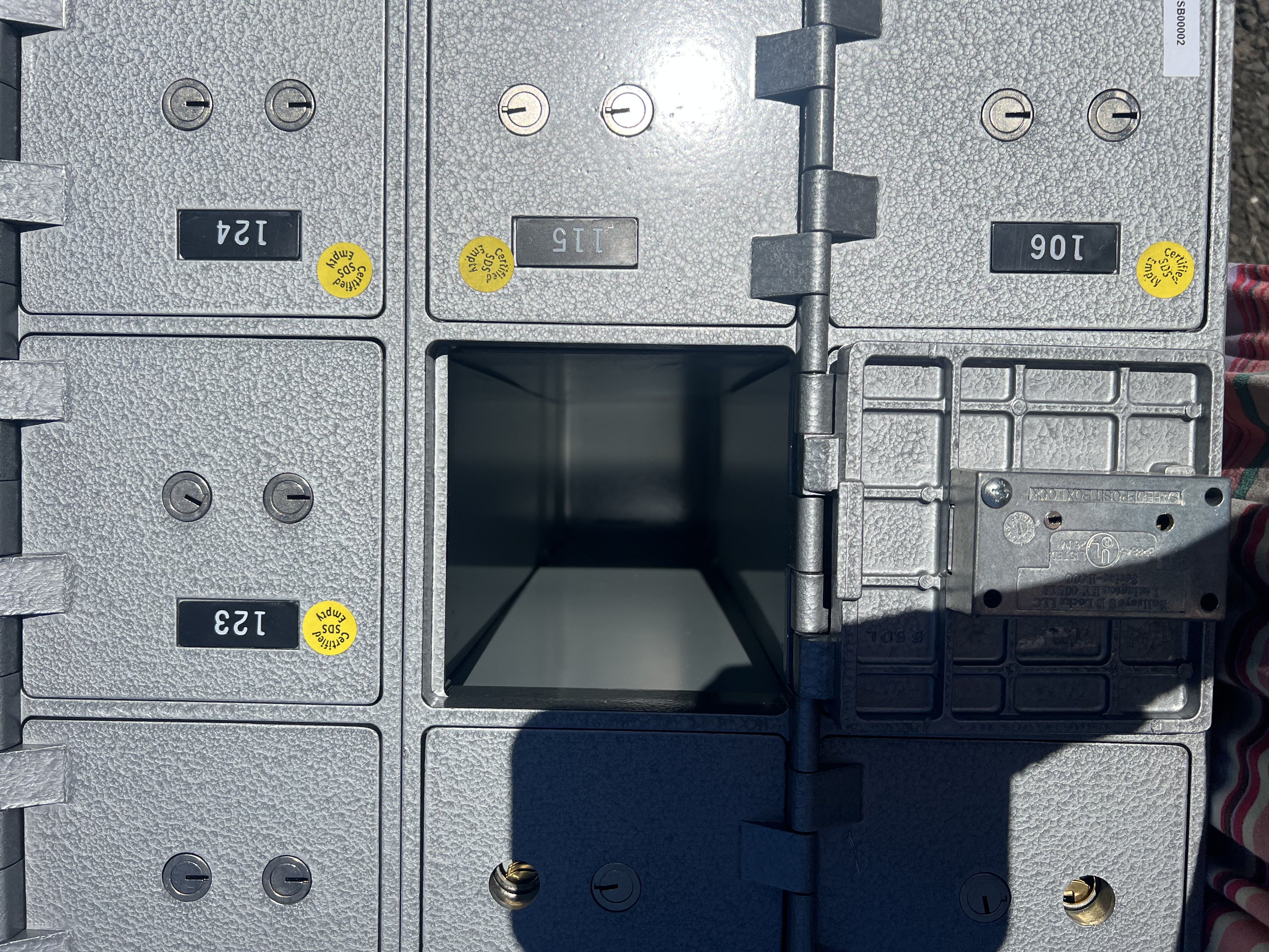 Nest of 18 safe deposit boxes
