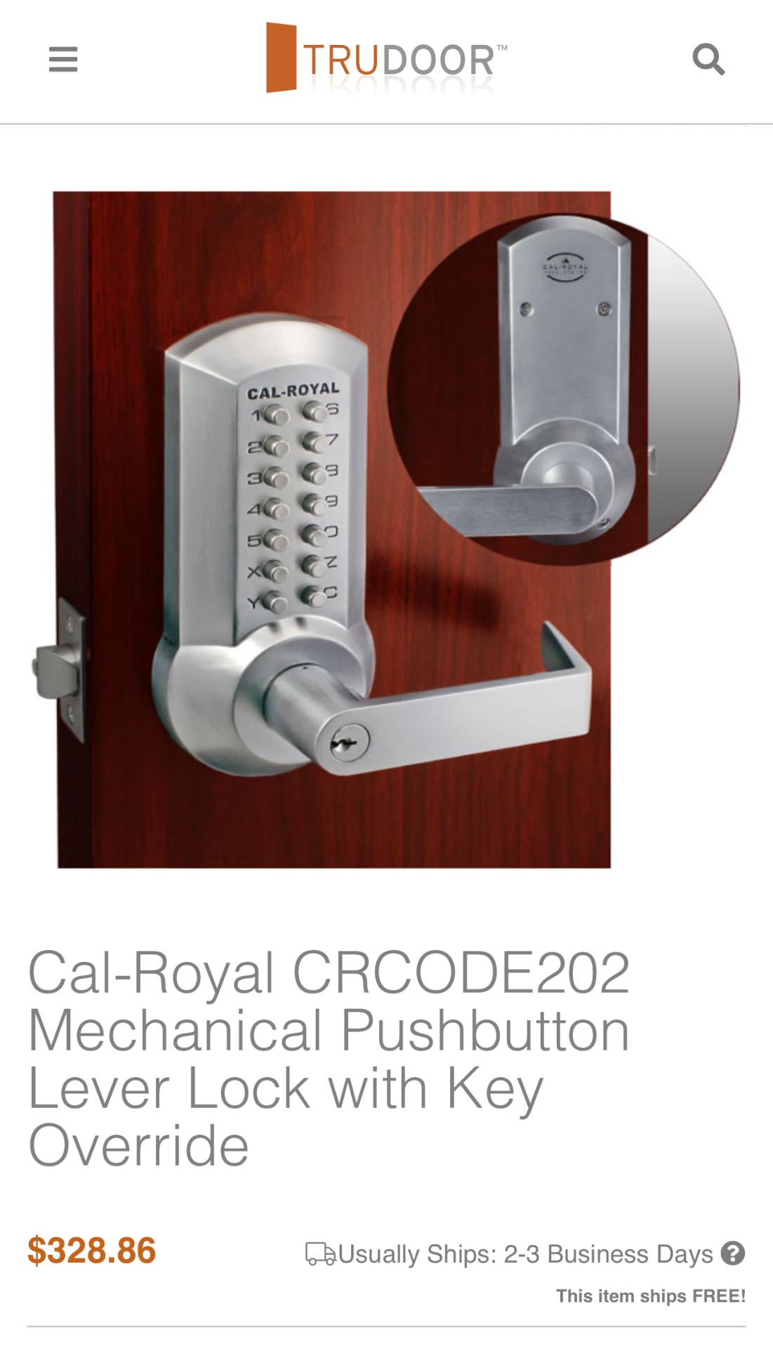 Pallet of Mechanical Push Button Door Locks.  130 units.  CRCode-202