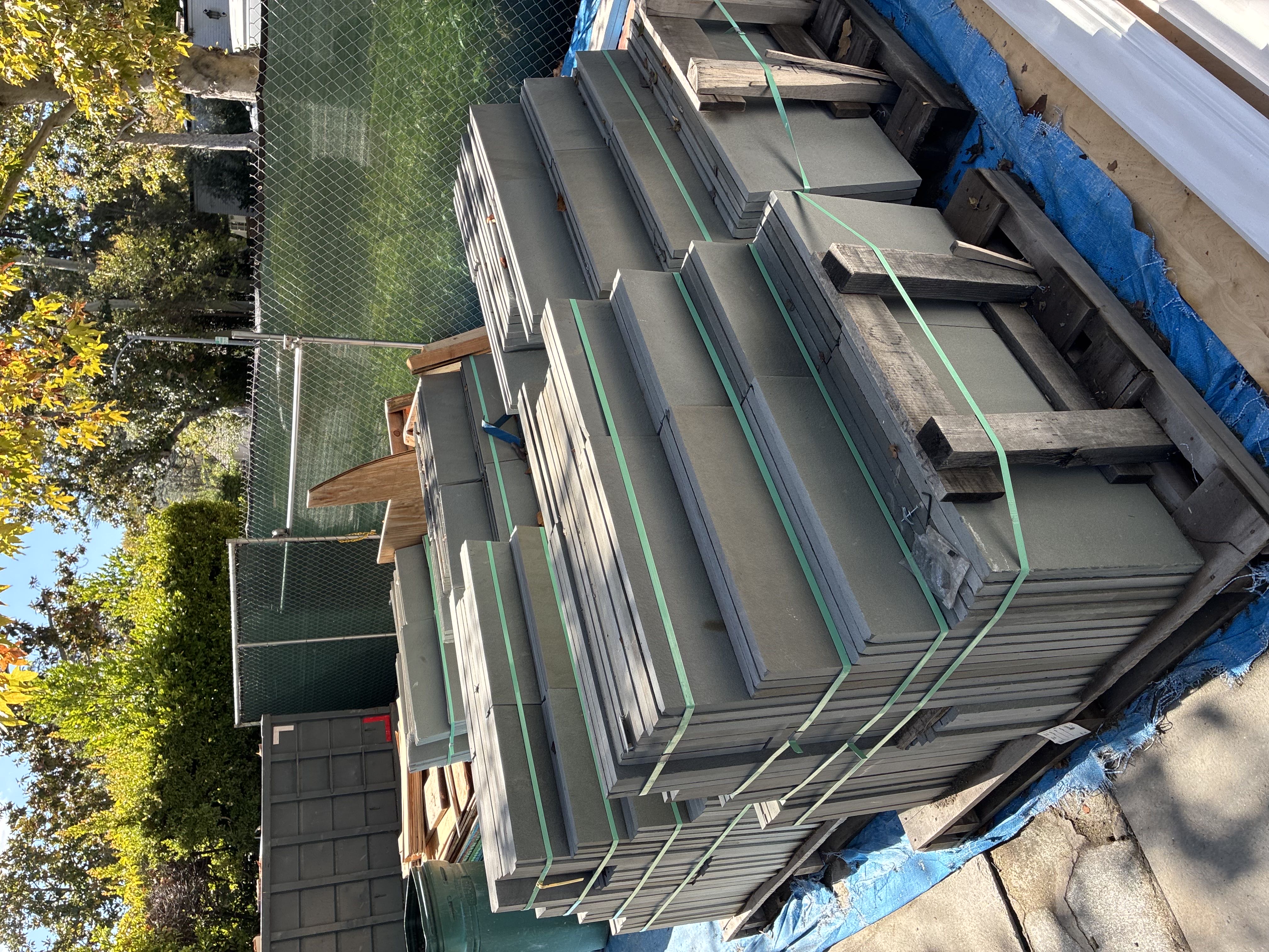 SIX PALLETS of Thermal Bluestone Pavers - Ashlar Pattern - 1400 Sq FT