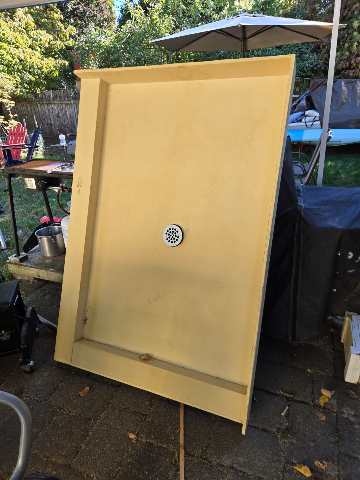 Shower pan: tile Redi Base® 42 In x 60 In Right Double Threshold Corner Tileable Shower Pan Base with Center Drain
