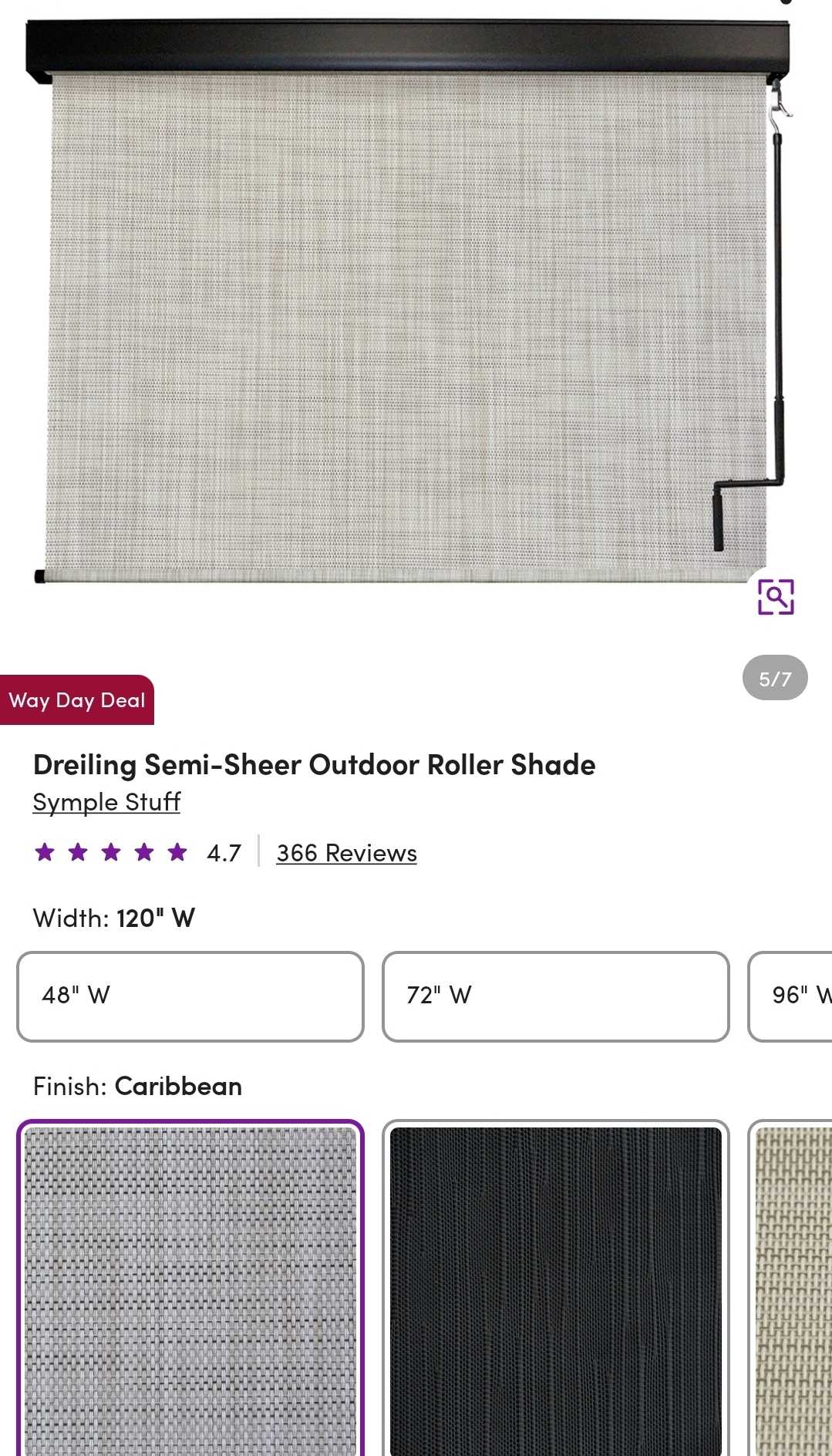 New in Box, Outdoor UV blinds (gray)