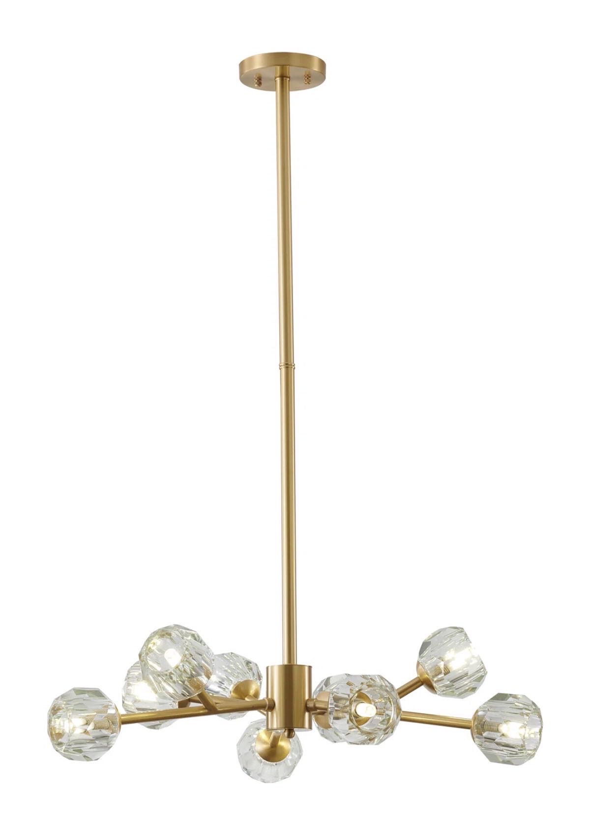 Two 9- light brass chandeliers NEW IN BOX