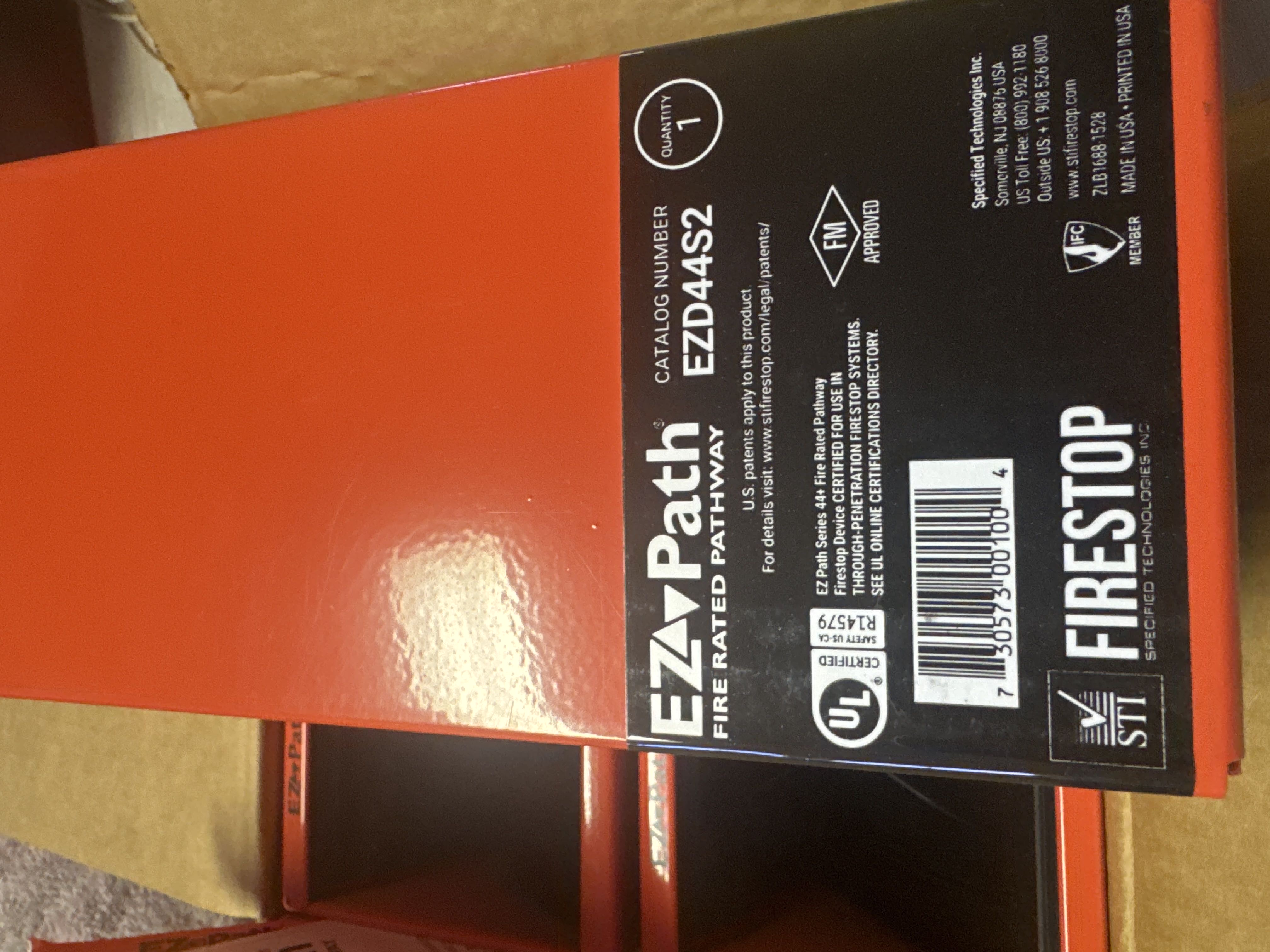 New in Boxes-EZ PATH FIRE RATED PATHWAYS-EZD44S2-714-430-0613-Call for pickup