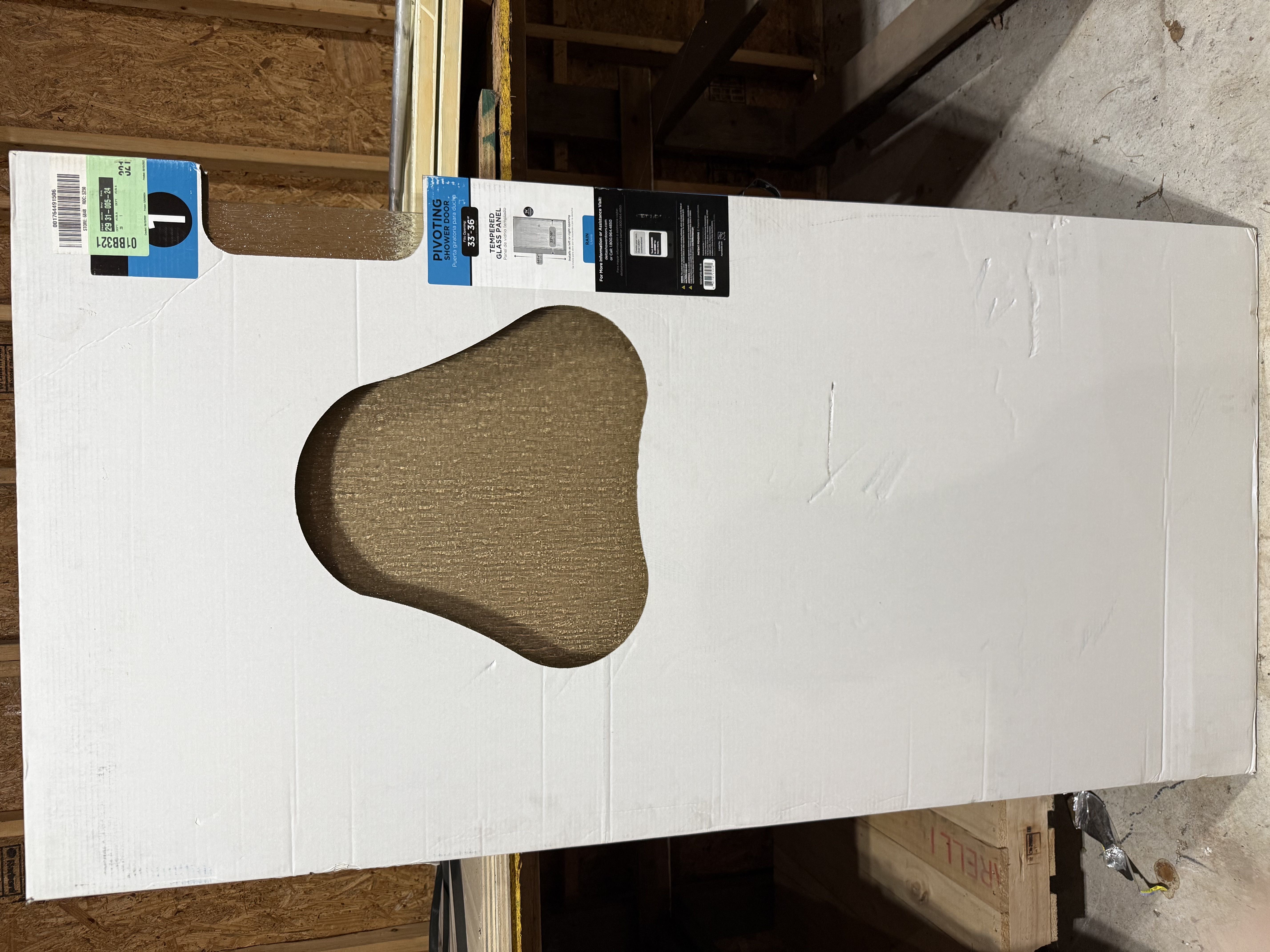 Delta 33–36” Rain Glass Pivoting Shower Door