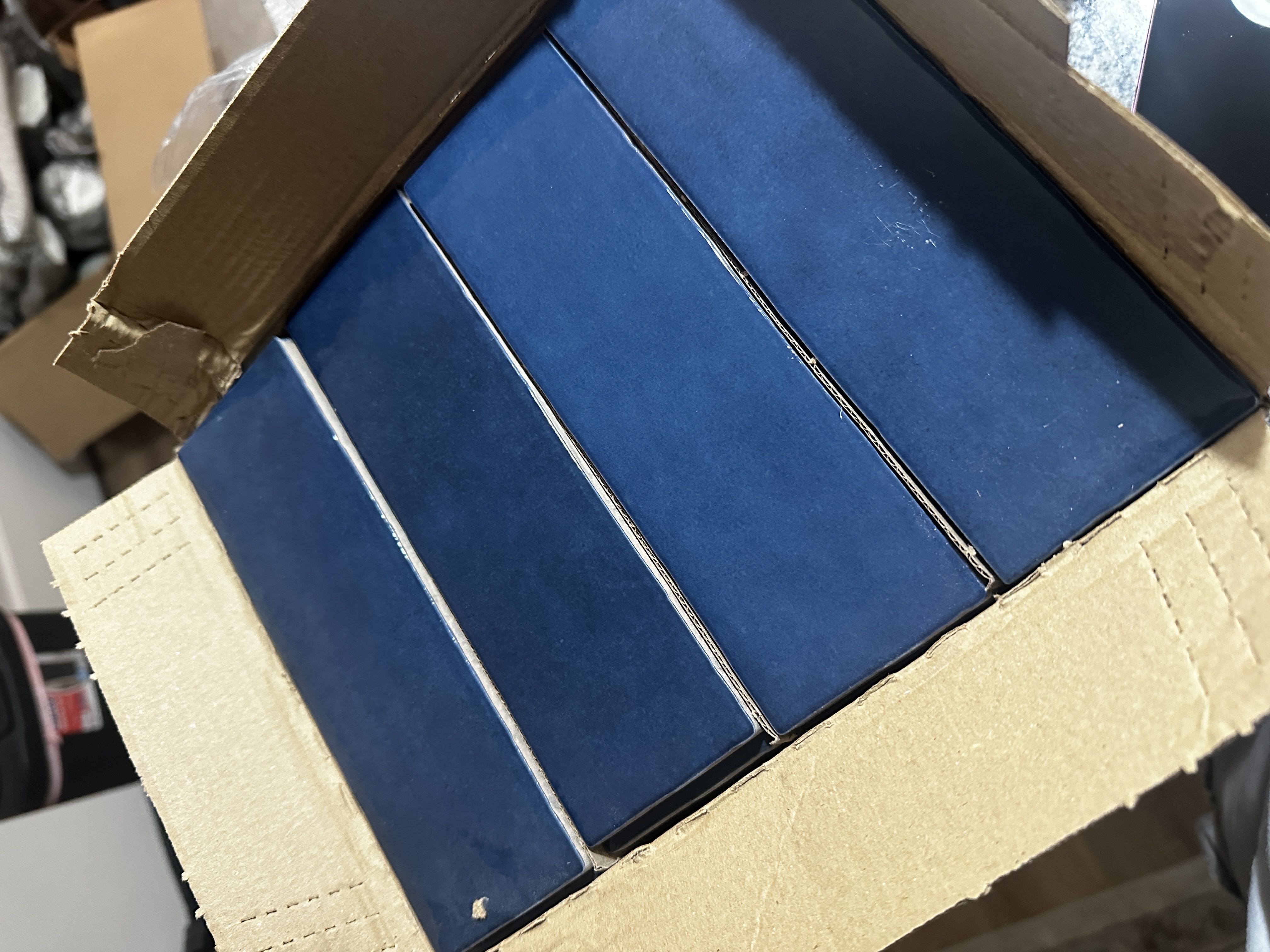 Blue ceramic wall tiles