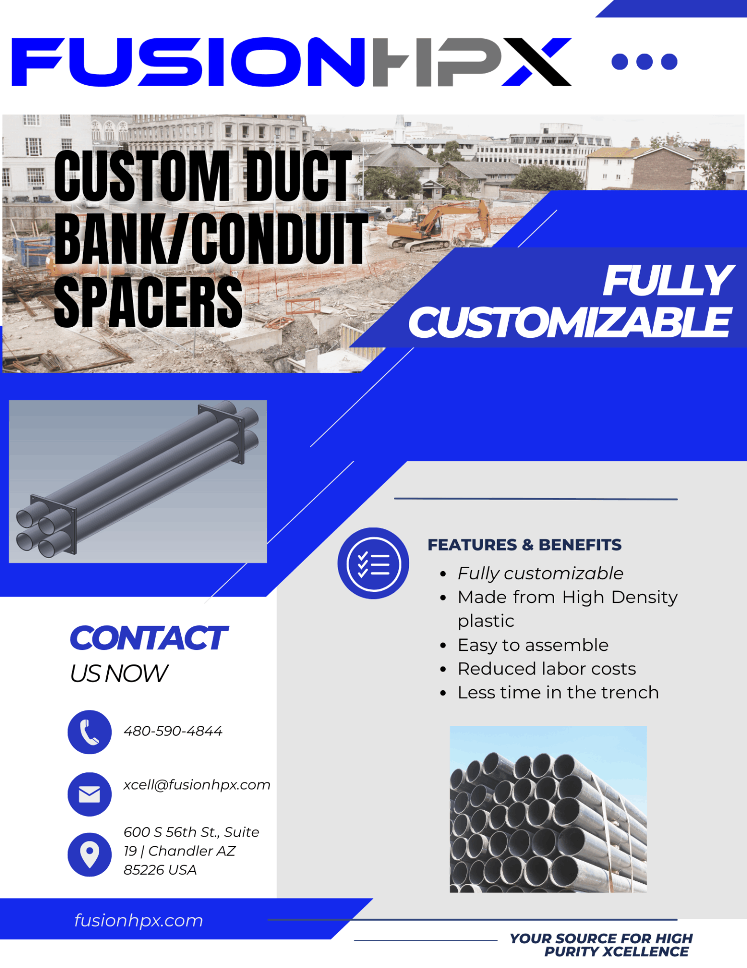 Custom construction duct work for Industrial construction 