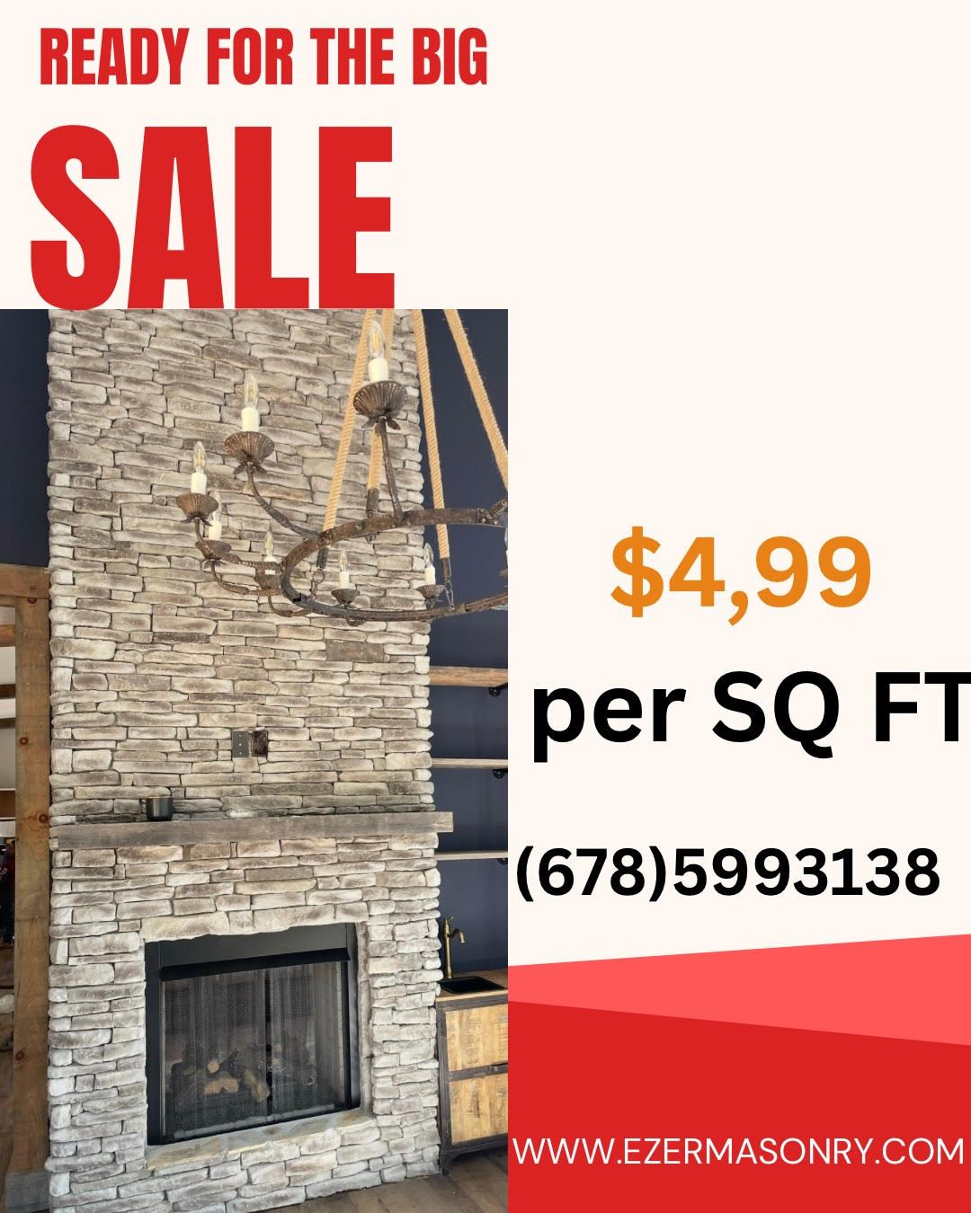 Manufactured Stone Veneer- Please call or text 6785993138