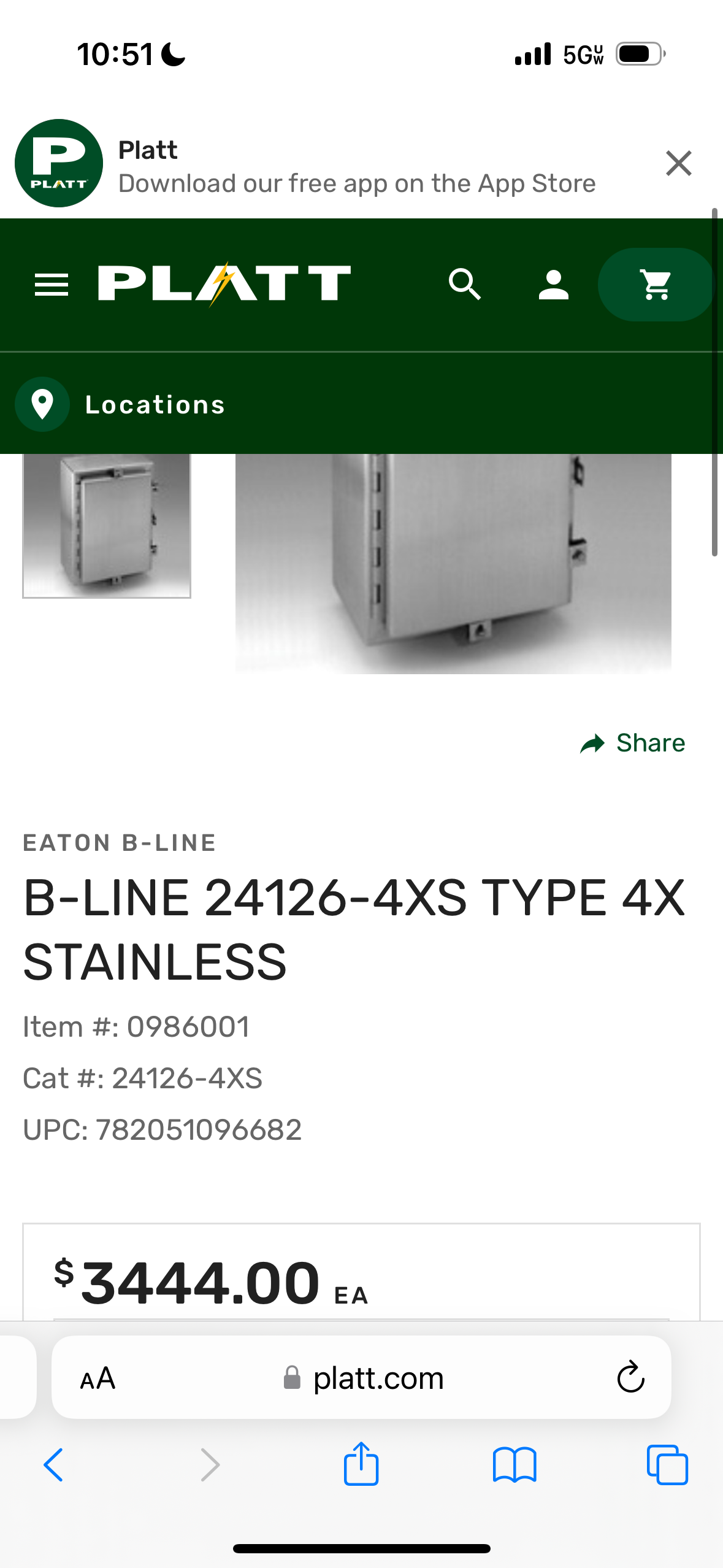 B-LINE 24126-4XS TYPE 4X STAINLESS