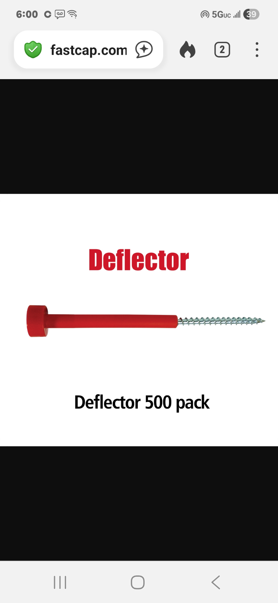 Fastcap Deflector fastening system 5" 500pc