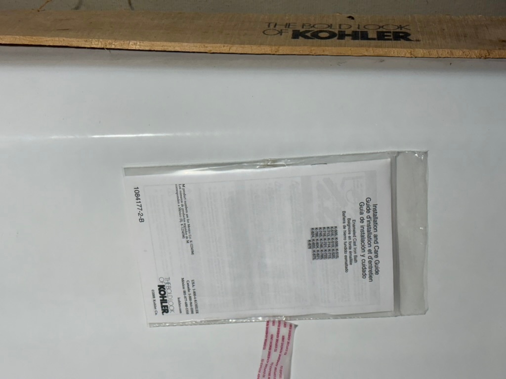 Kohler cast iron alcove bathtub K-506-0 Mendota