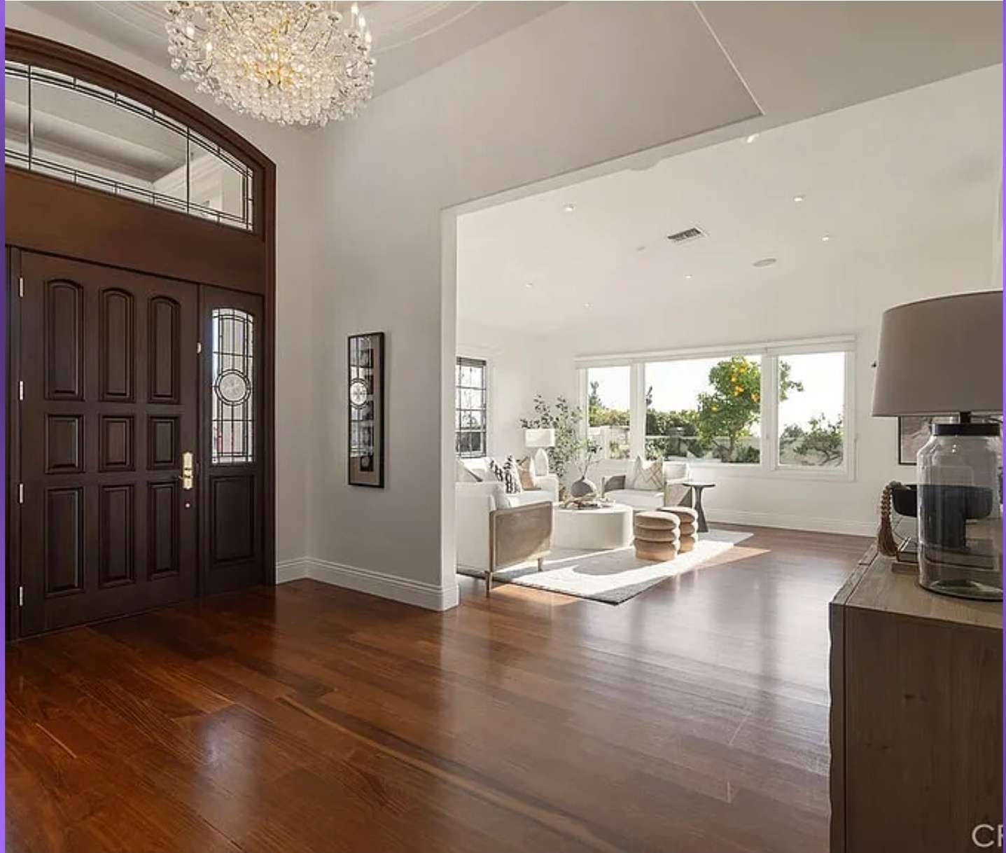 Cherry hardwood floors and kitchen cabinets 