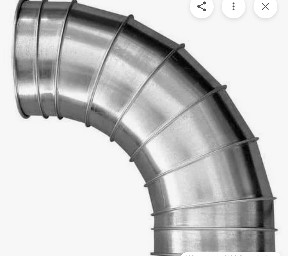 6-in 26 gauge rigid non-adjustable 90°elbow