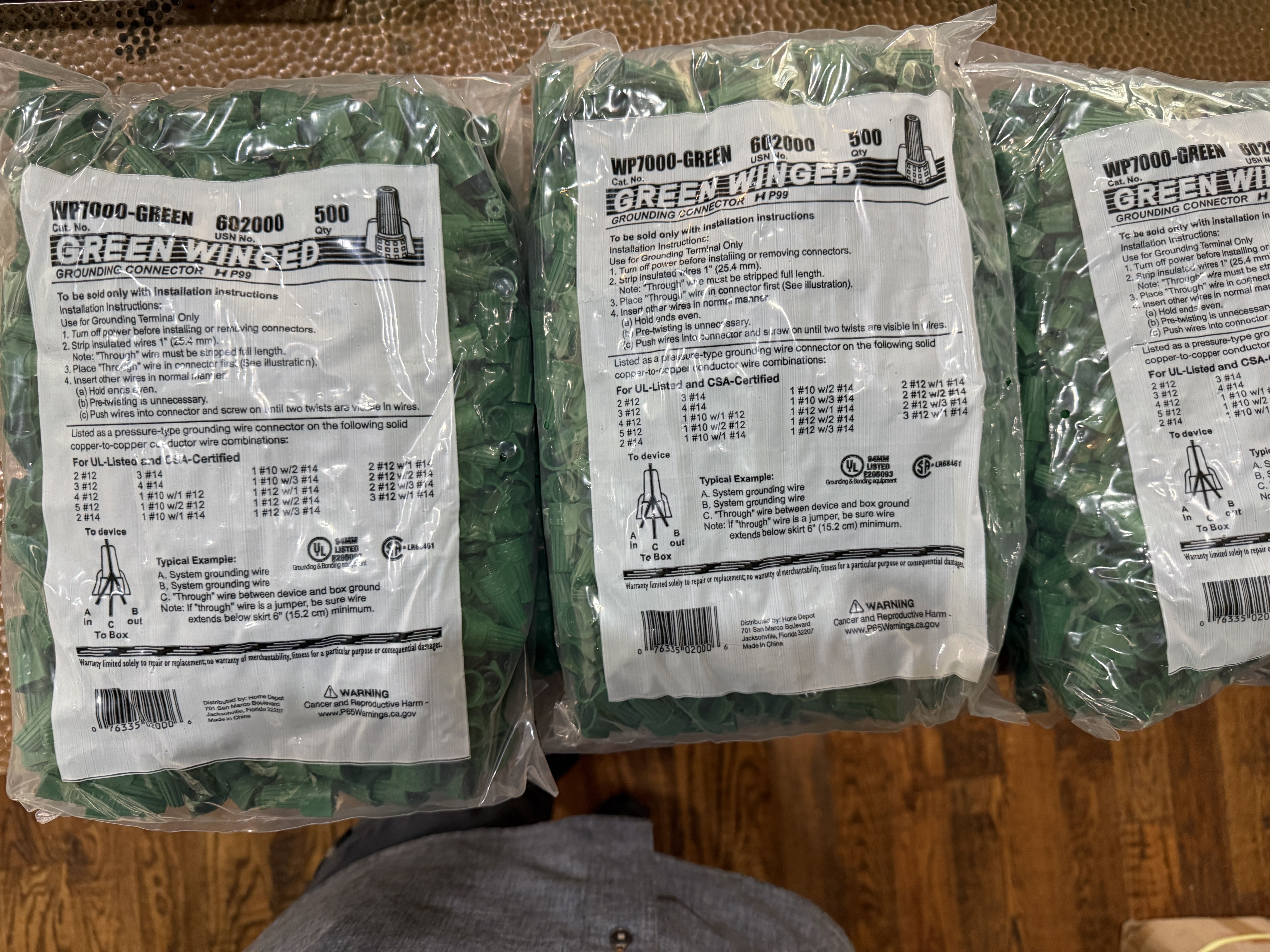   wire connectors, package of 500, Retail $98