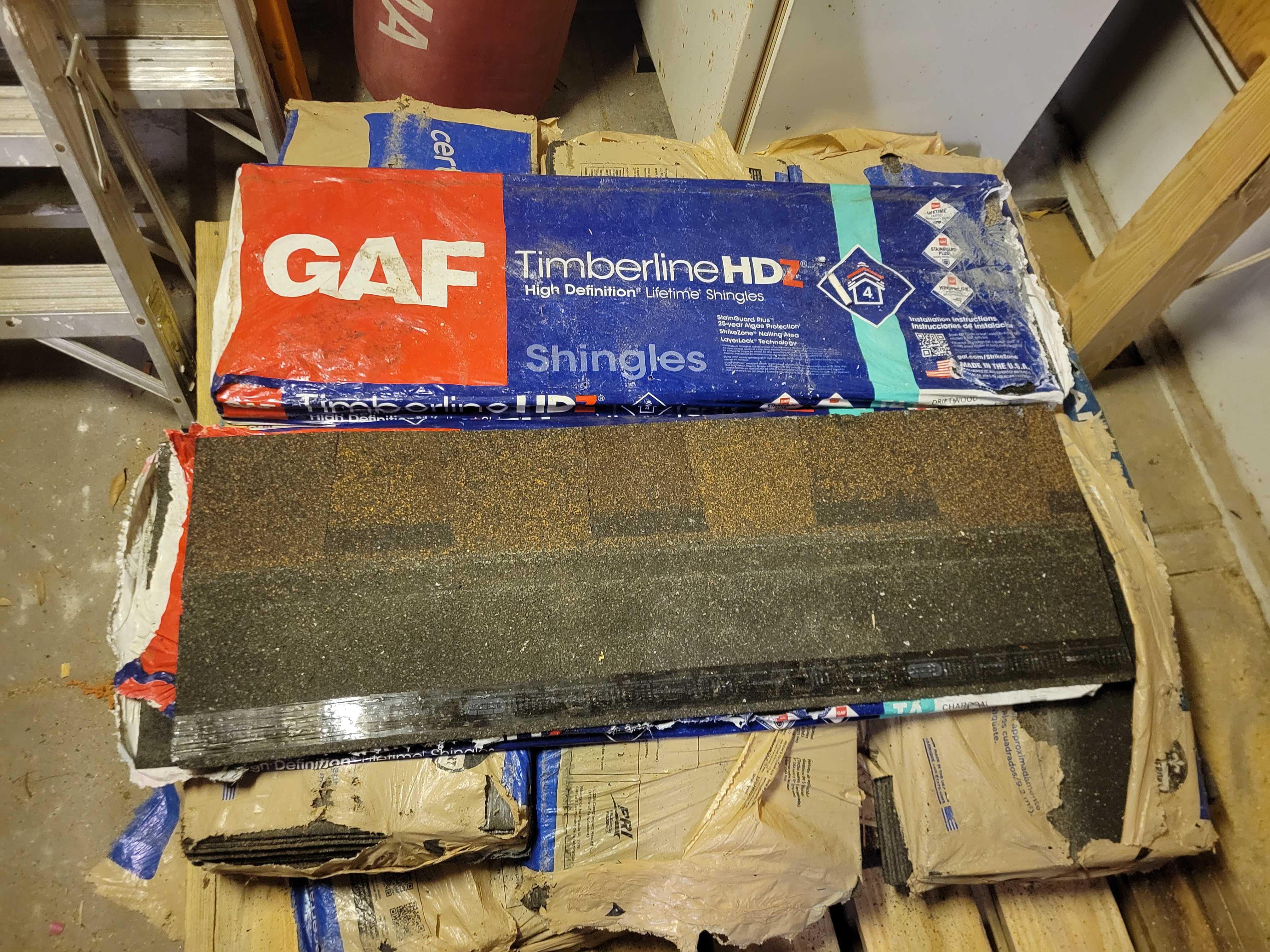 Bundles of GAF Timberline HD Shingles