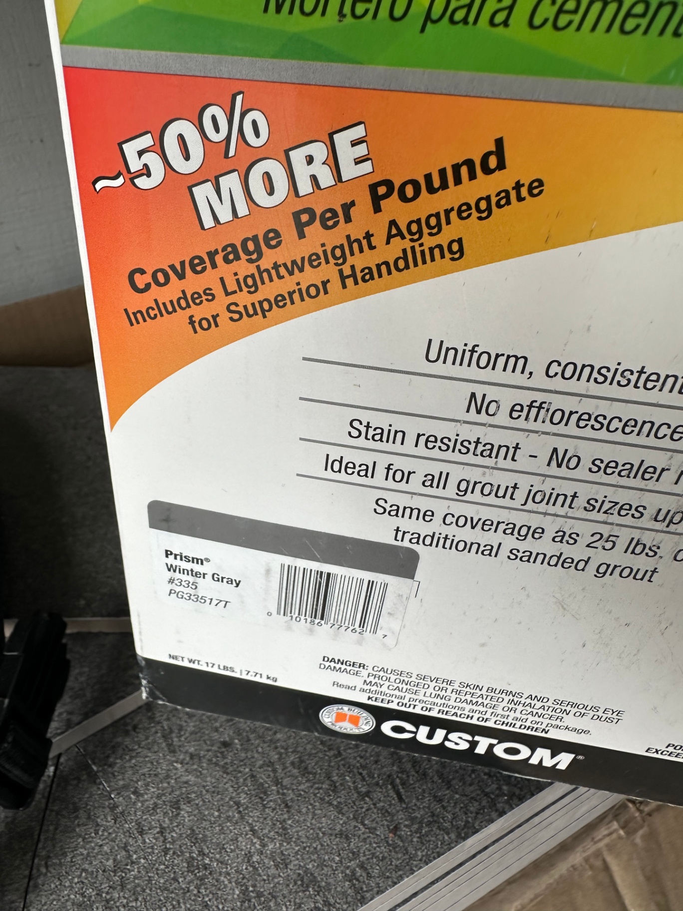 Grout tile box -Prism winter gray