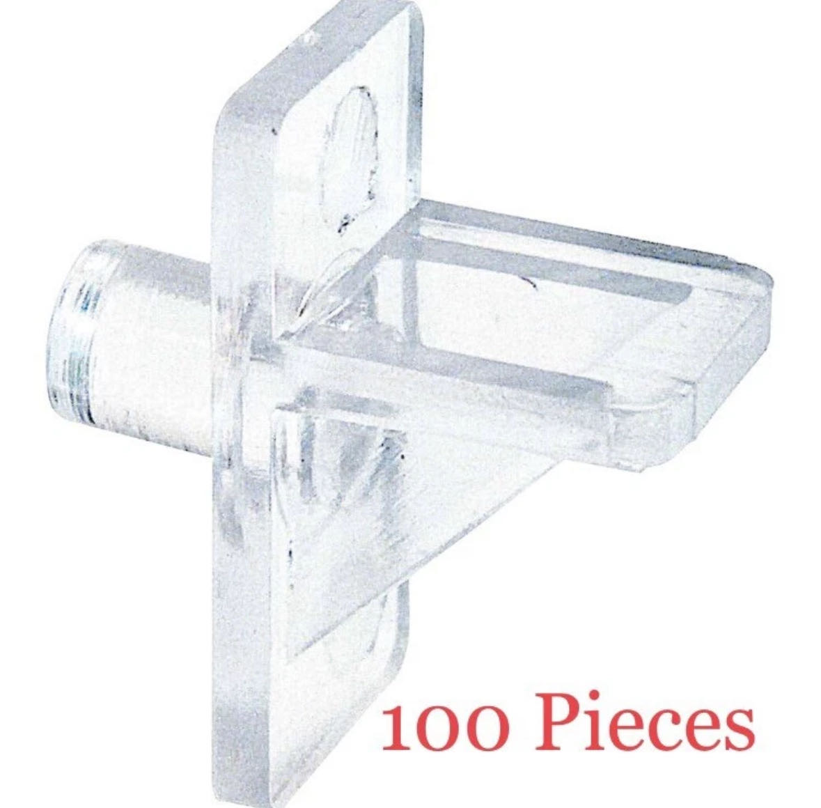 Clear Plastic Cabinet Shelf Brackets / Pins (100 pieces)