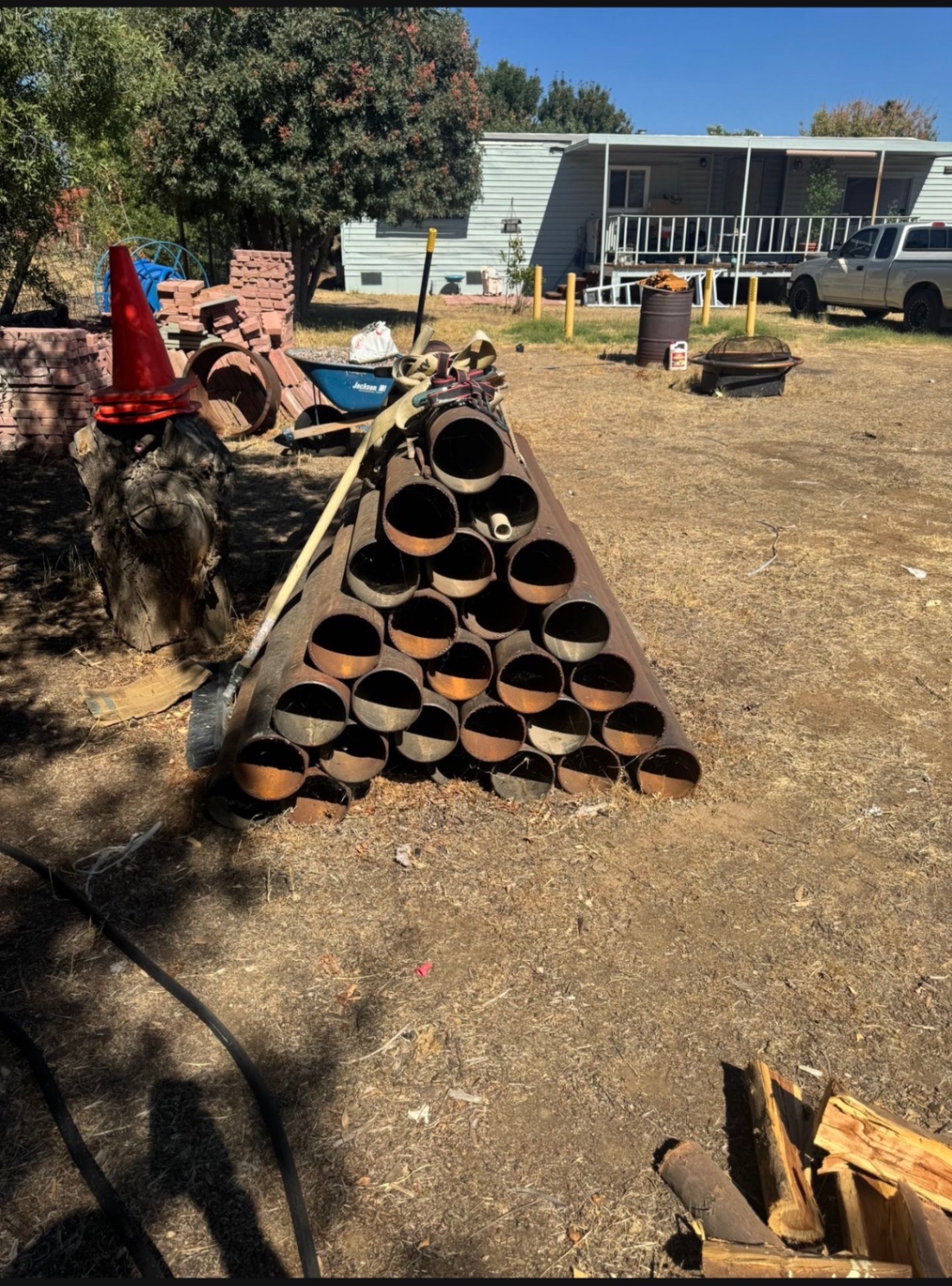 6, schedule 40 steel bollards