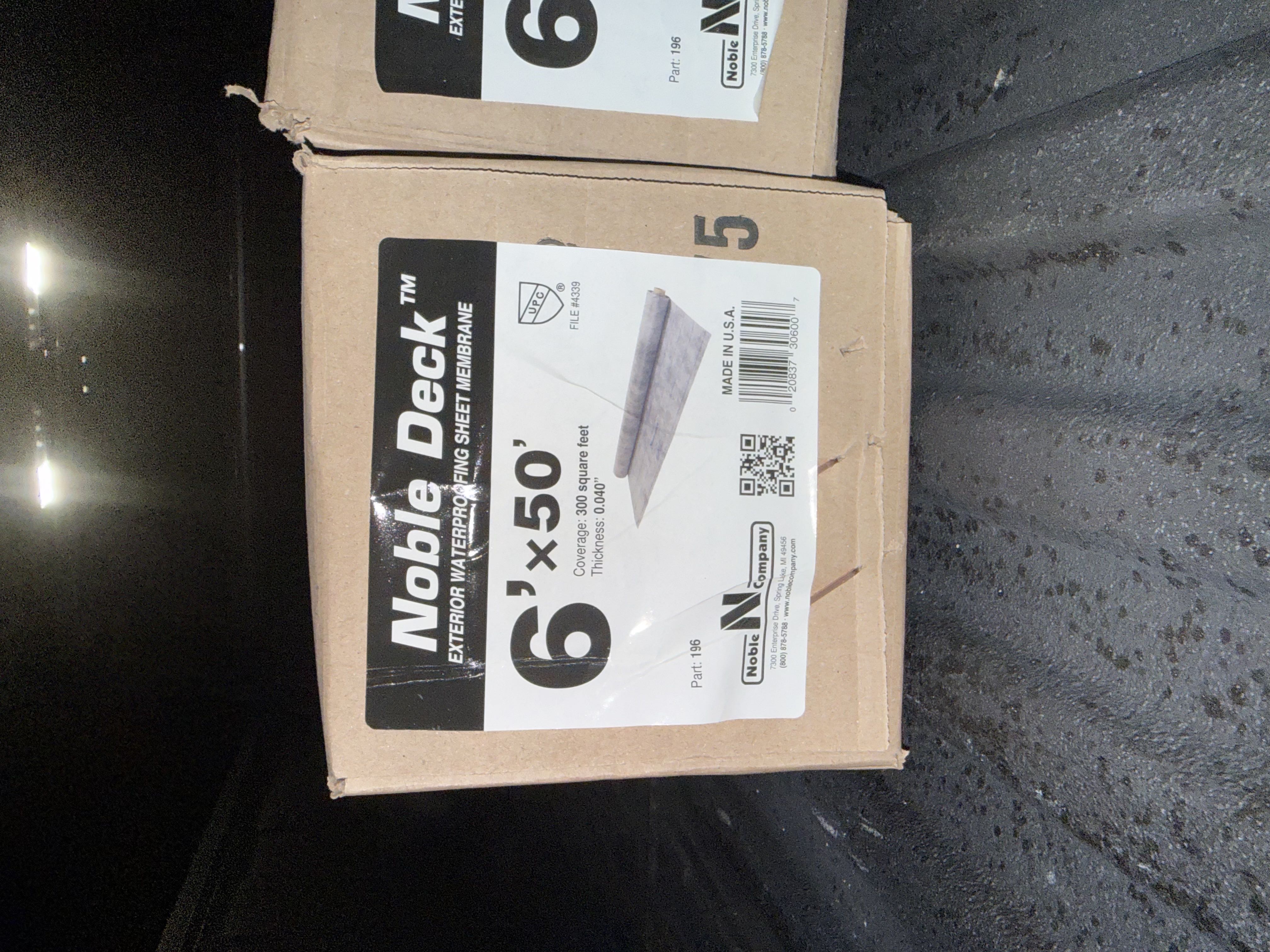Noble deck exterior waterproofing membrane