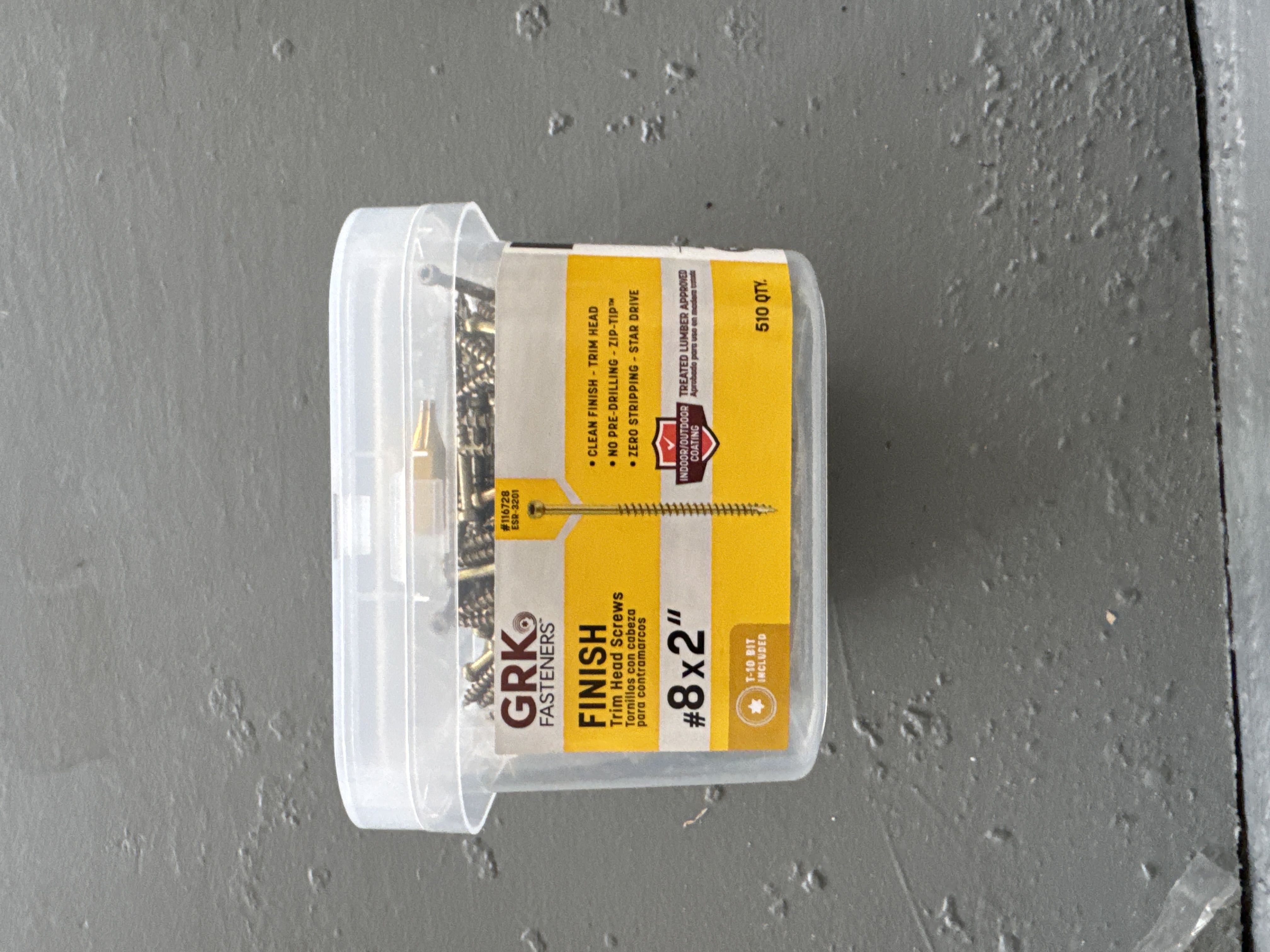 GRK FINISH Trim Head Screws #8 × 2" -
510 QTY